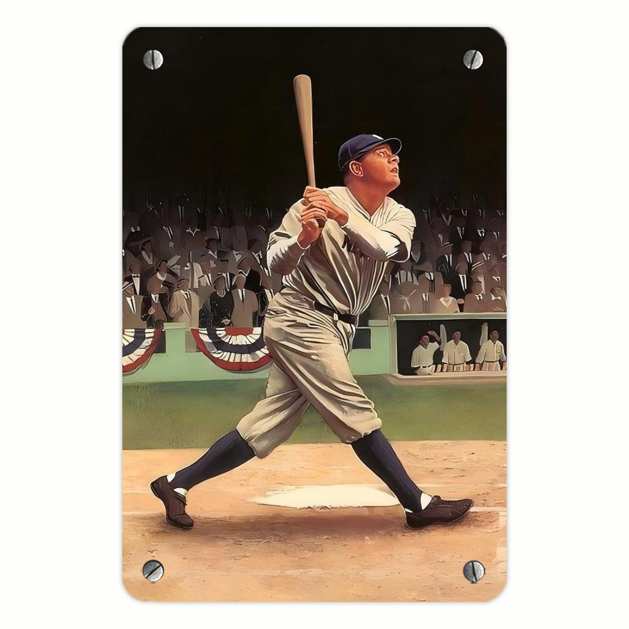 Babe Ruth 35 Metal Tin Sign 8x12inch - High-Quality Full-Print Decorative Wall Art, Durable Rust-Resistant Metal Plaque For Living Room, Bedroom, Kitchen, Office, Bar Décor