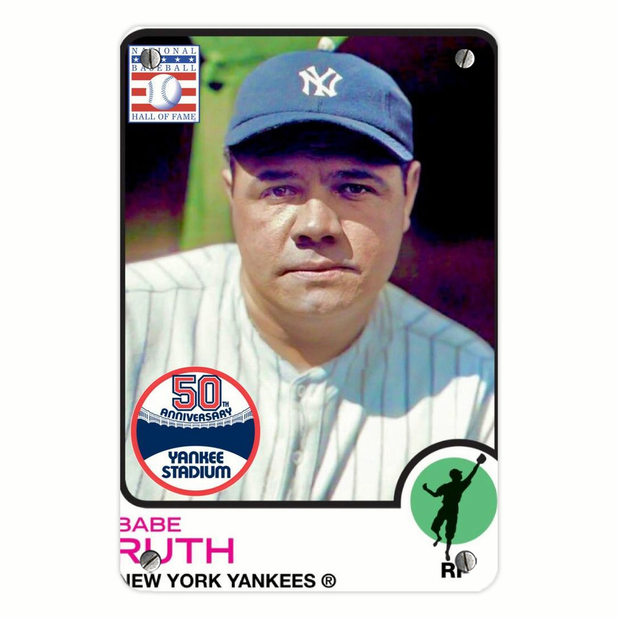 Babe Ruth 40 Metal Tin Sign 8x12inch - High-Quality Full-Print Decorative Wall Art, Durable Rust-Resistant Metal Plaque For Living Room, Bedroom, Kitchen, Office, Bar Décor