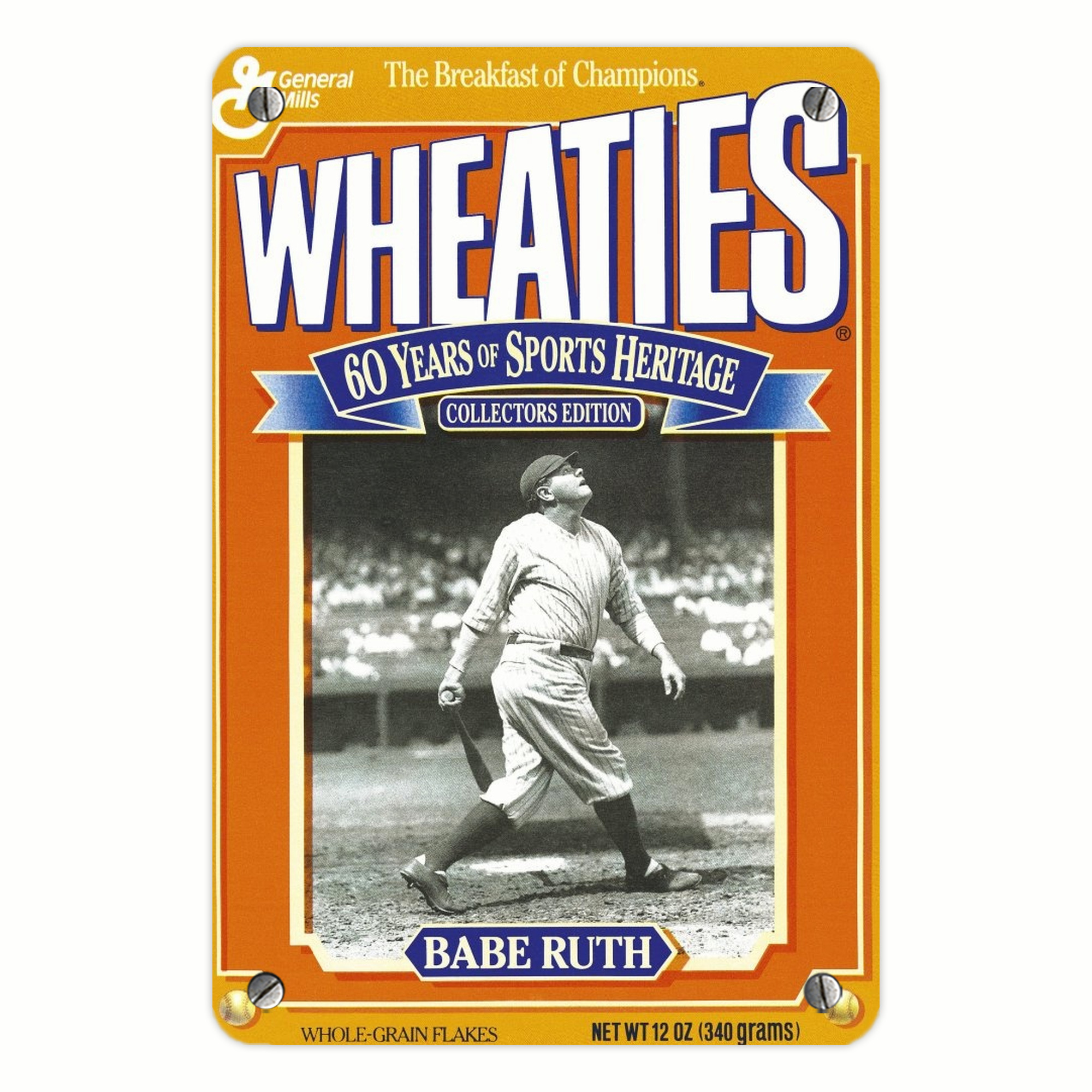 Babe Ruth 41 Metal Tin Sign 8x12inch - High-Quality Full-Print Decorative Wall Art, Durable Rust-Resistant Metal Plaque For Living Room, Bedroom, Kitchen, Office, Bar Décor