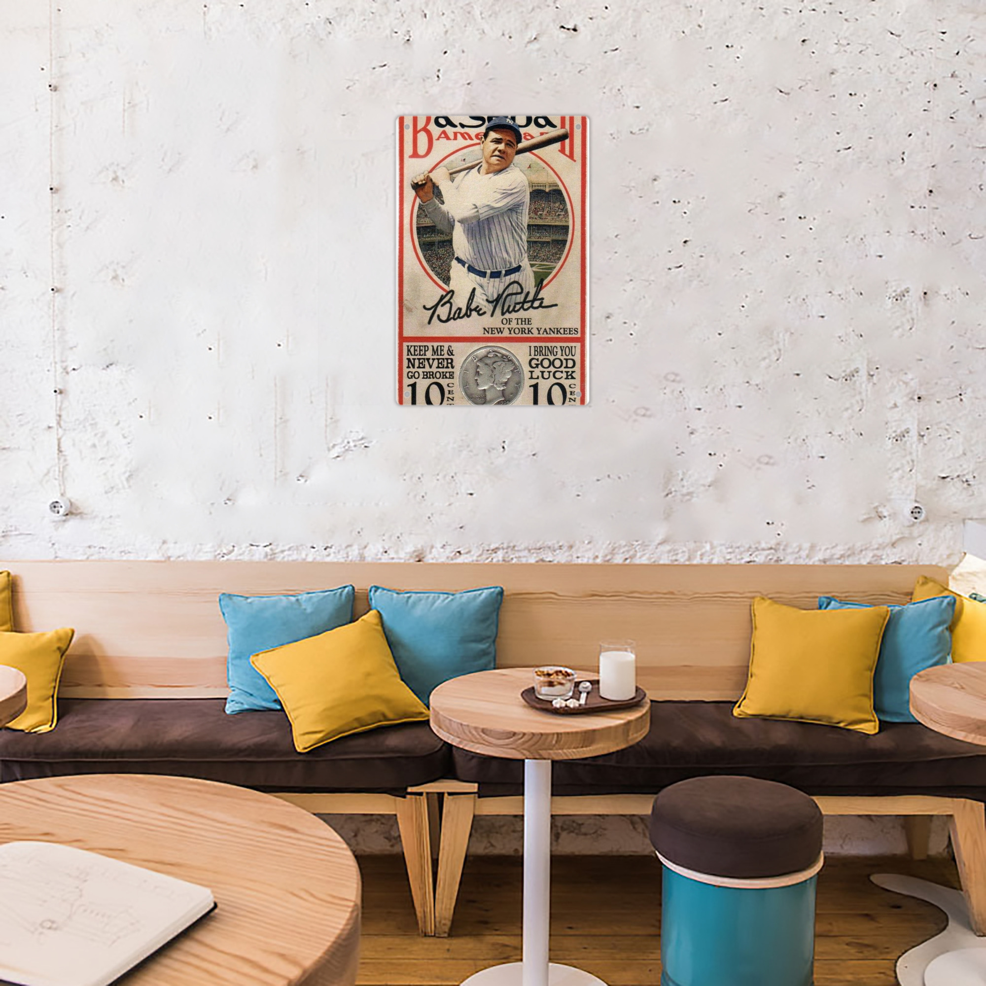 Babe Ruth 15 8x12inch Vertical Aluminum Sign - Durable Fade-Resistant Indoor/Outdoor Safety & Information Plaque For Office, Hotel, Restaurant, Bar, Public Spaces