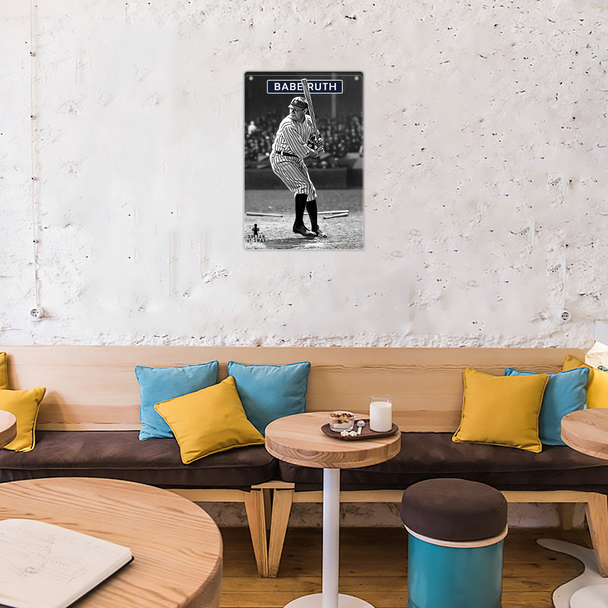 Babe Ruth 17 8x12inch Vertical Aluminum Sign - Durable Fade-Resistant Indoor/Outdoor Safety & Information Plaque For Office, Hotel, Restaurant, Bar, Public Spaces