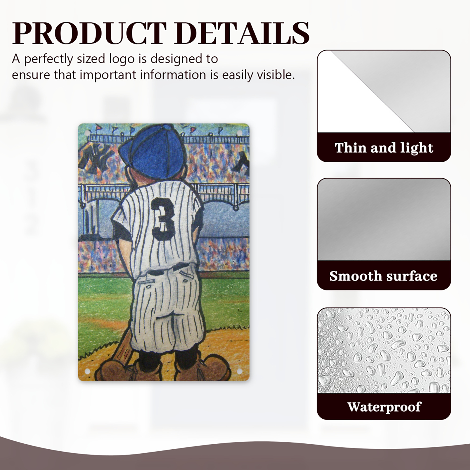 Babe Ruth 37 8x12inch Vertical Aluminum Sign - Durable Fade-Resistant Indoor/Outdoor Safety & Information Plaque For Office, Hotel, Restaurant, Bar, Public Spaces