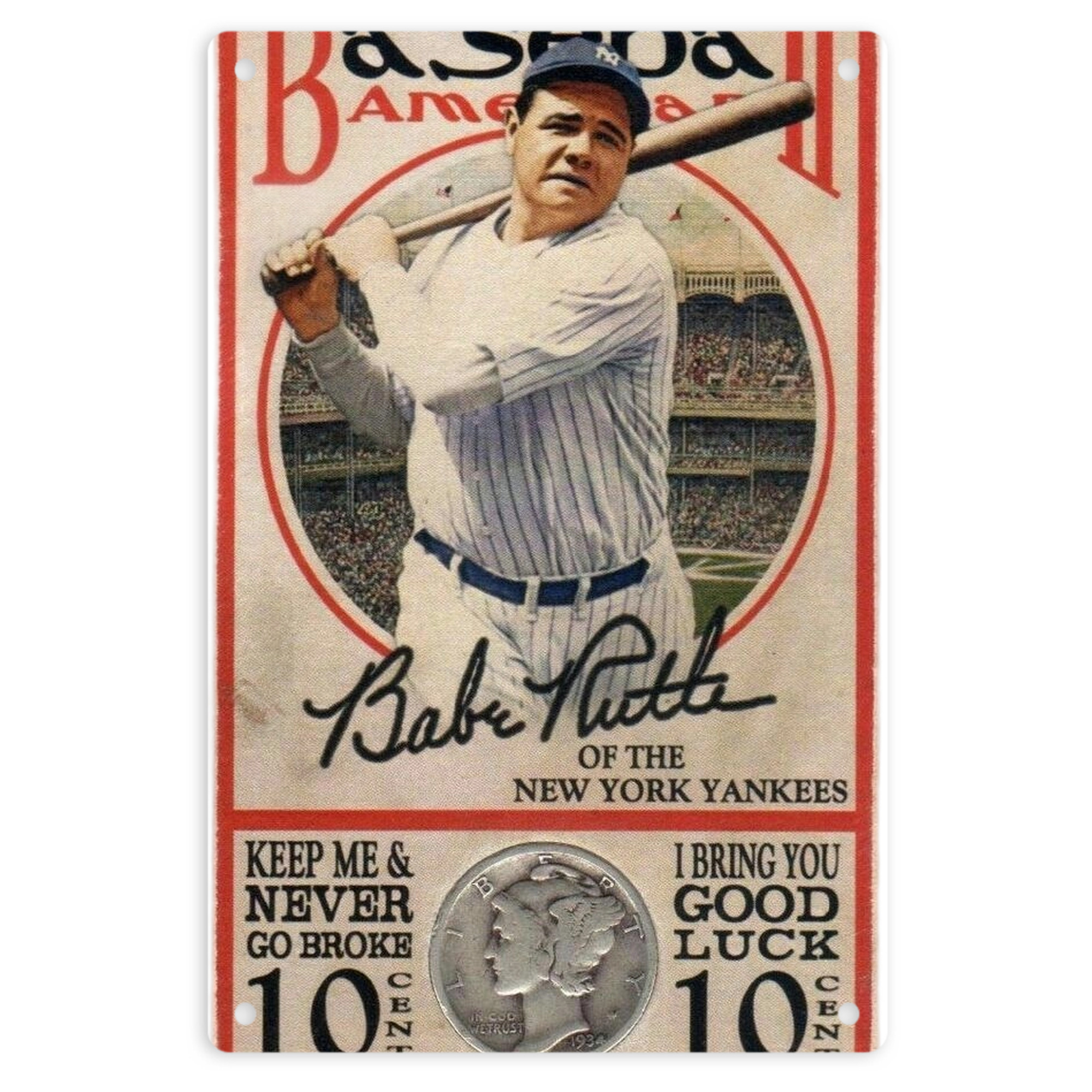 Babe Ruth 15 8x12inch Vertical Aluminum Sign - Durable Fade-Resistant Indoor/Outdoor Safety & Information Plaque For Office, Hotel, Restaurant, Bar, Public Spaces