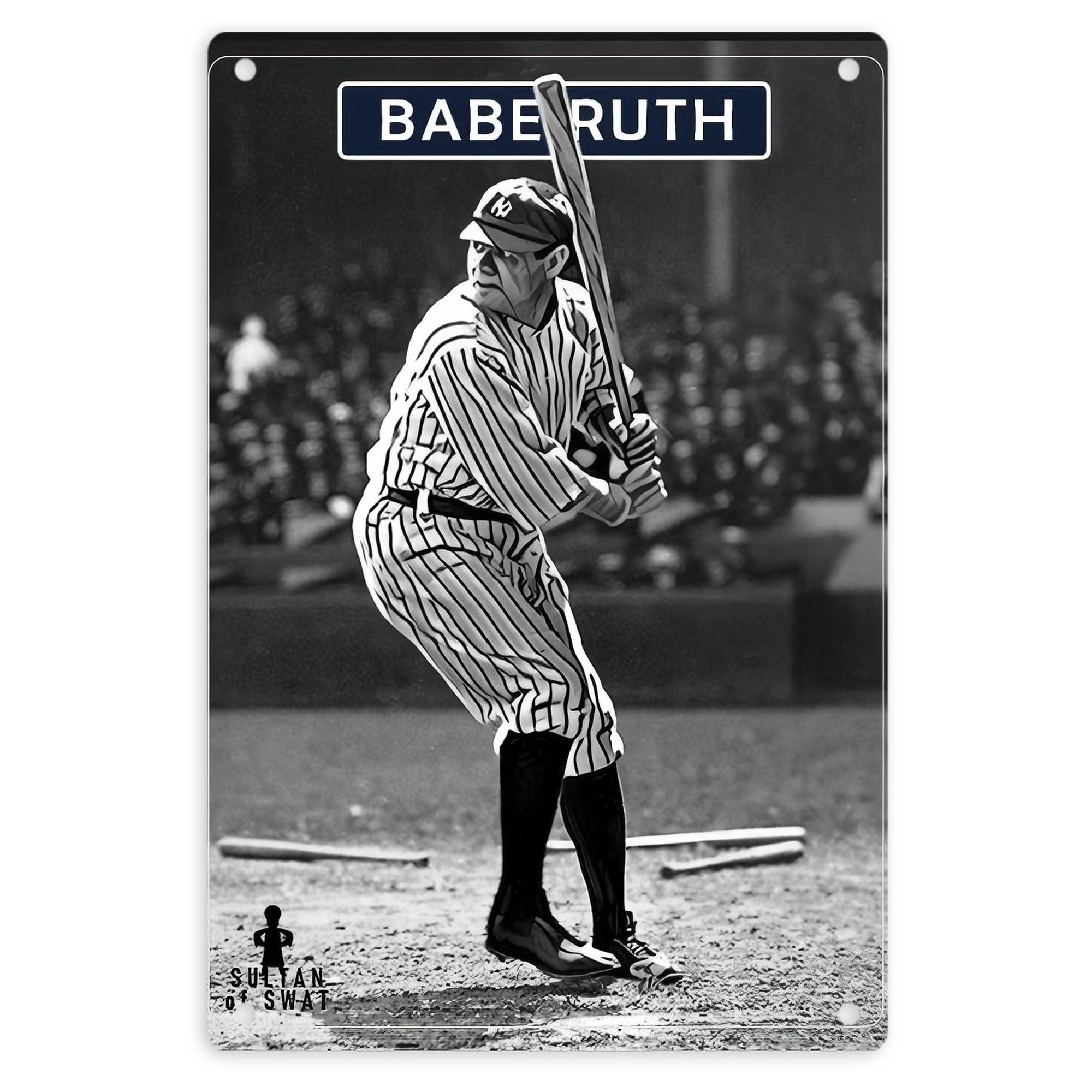 Babe Ruth 17 8x12inch Vertical Aluminum Sign - Durable Fade-Resistant Indoor/Outdoor Safety & Information Plaque For Office, Hotel, Restaurant, Bar, Public Spaces