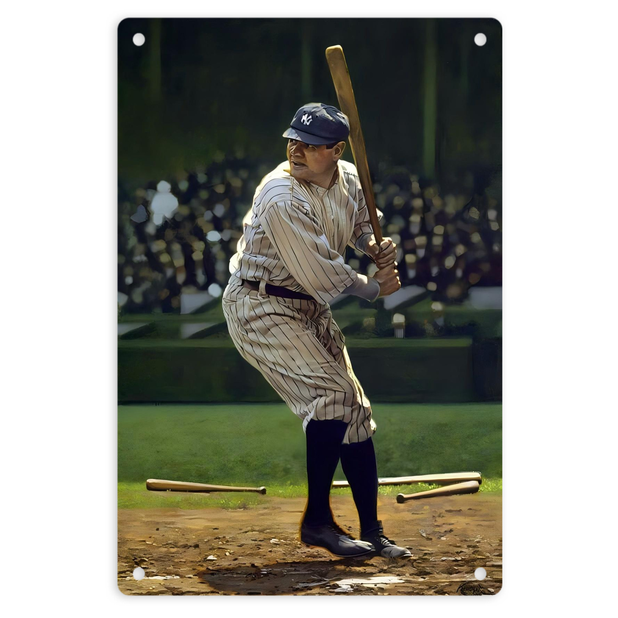 Babe Ruth 19 8x12inch Vertical Aluminum Sign - Durable Fade-Resistant Indoor/Outdoor Safety & Information Plaque For Office, Hotel, Restaurant, Bar, Public Spaces