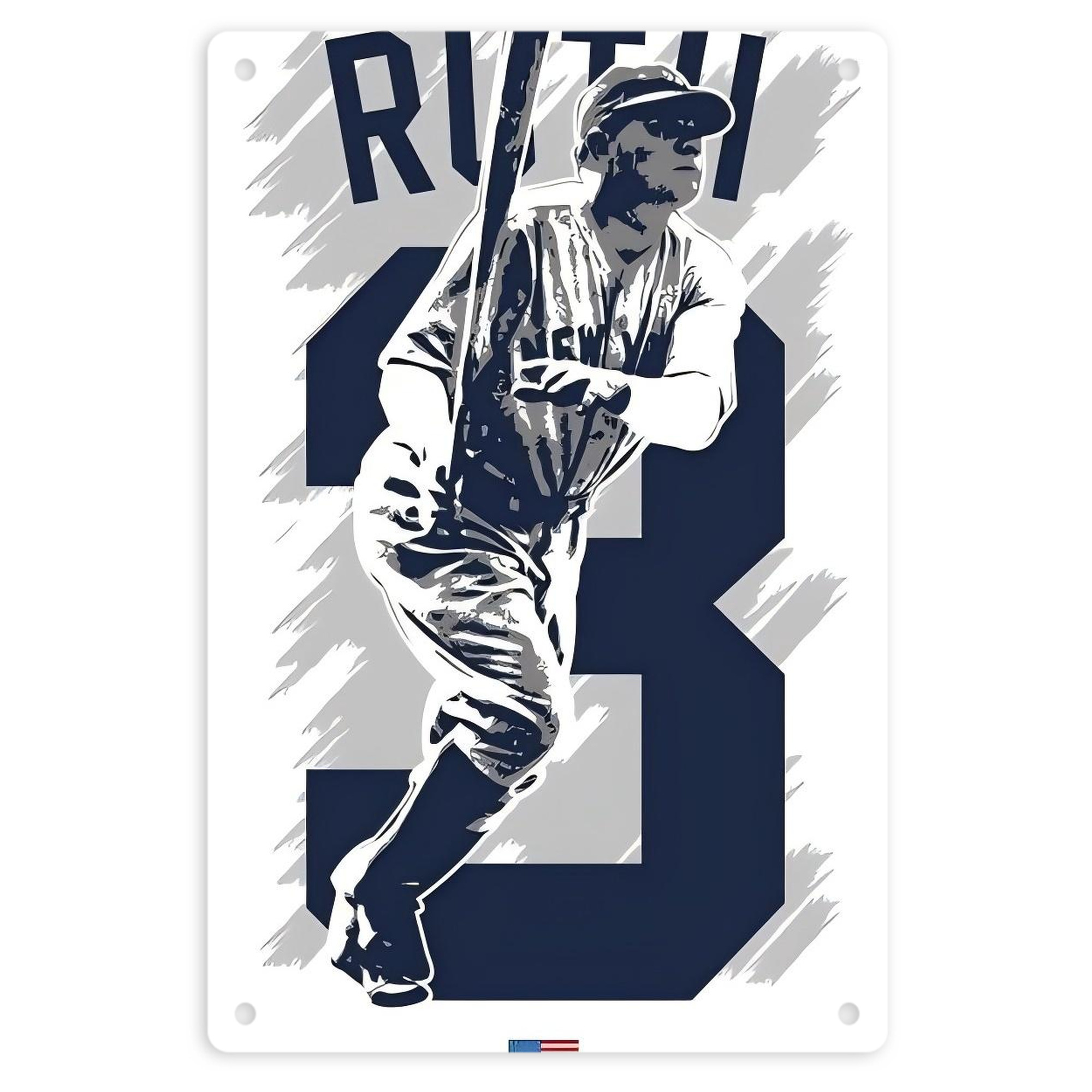 Babe Ruth 27 8x12inch Vertical Aluminum Sign - Durable Fade-Resistant Indoor/Outdoor Safety & Information Plaque For Office, Hotel, Restaurant, Bar, Public Spaces