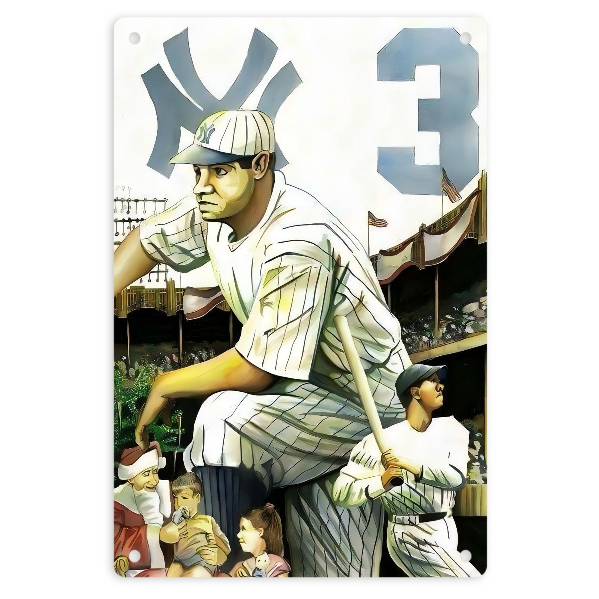 Babe Ruth 33 8x12inch Vertical Aluminum Sign - Durable Fade-Resistant Indoor/Outdoor Safety & Information Plaque For Office, Hotel, Restaurant, Bar, Public Spaces