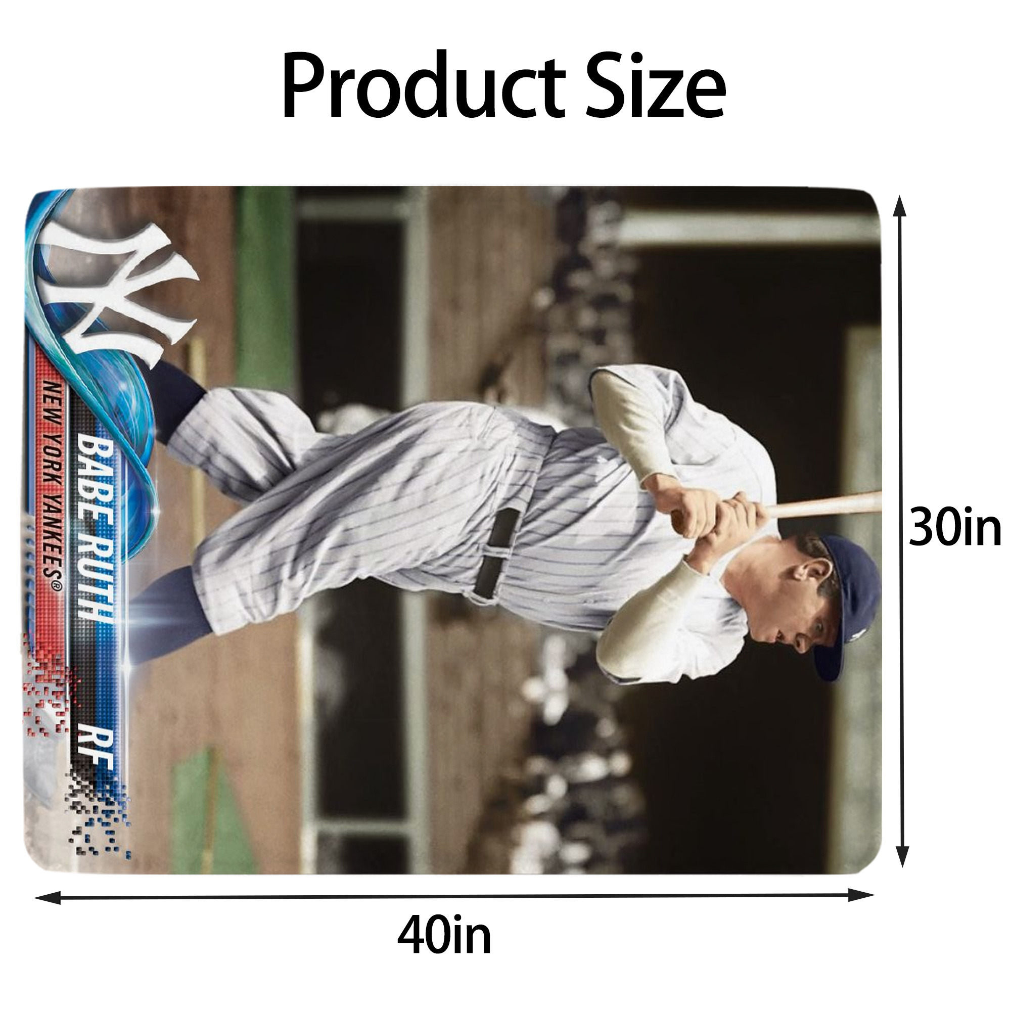 Babe Ruth 16 Soft Plush Fleece Blanket 30x40 Inch - 300GSM Flannel, Ultra Soft & Warm, Lightweight & Durable, Perfect For Kids, Adults, Couch, Bed, Camping, Travel, Gift For Family & Friends