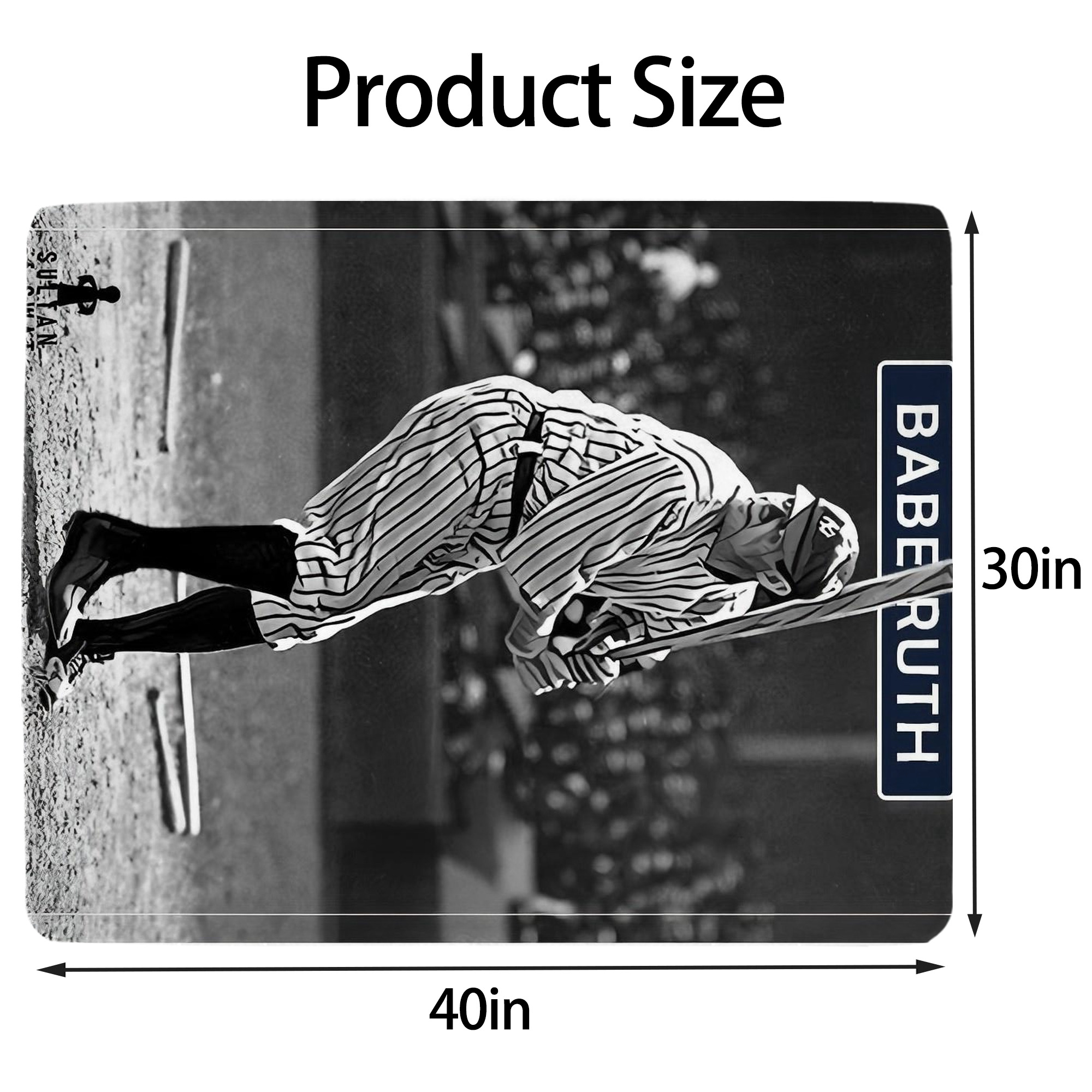 Babe Ruth 17 Soft Plush Fleece Blanket 30x40 Inch - 300GSM Flannel, Ultra Soft & Warm, Lightweight & Durable, Perfect For Kids, Adults, Couch, Bed, Camping, Travel, Gift For Family & Friends