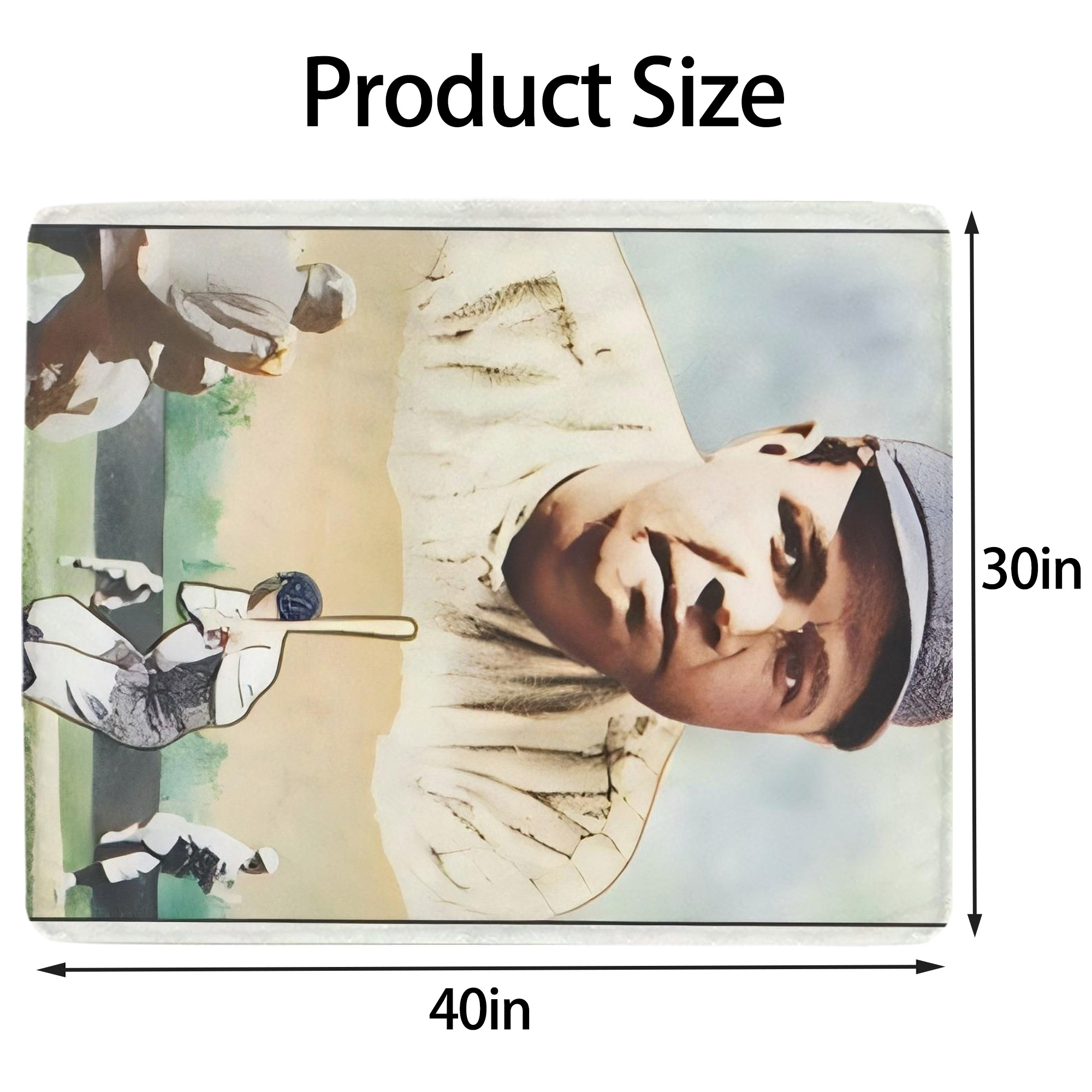 Babe Ruth 18 Soft Plush Fleece Blanket 30x40 Inch - 300GSM Flannel, Ultra Soft & Warm, Lightweight & Durable, Perfect For Kids, Adults, Couch, Bed, Camping, Travel, Gift For Family & Friends