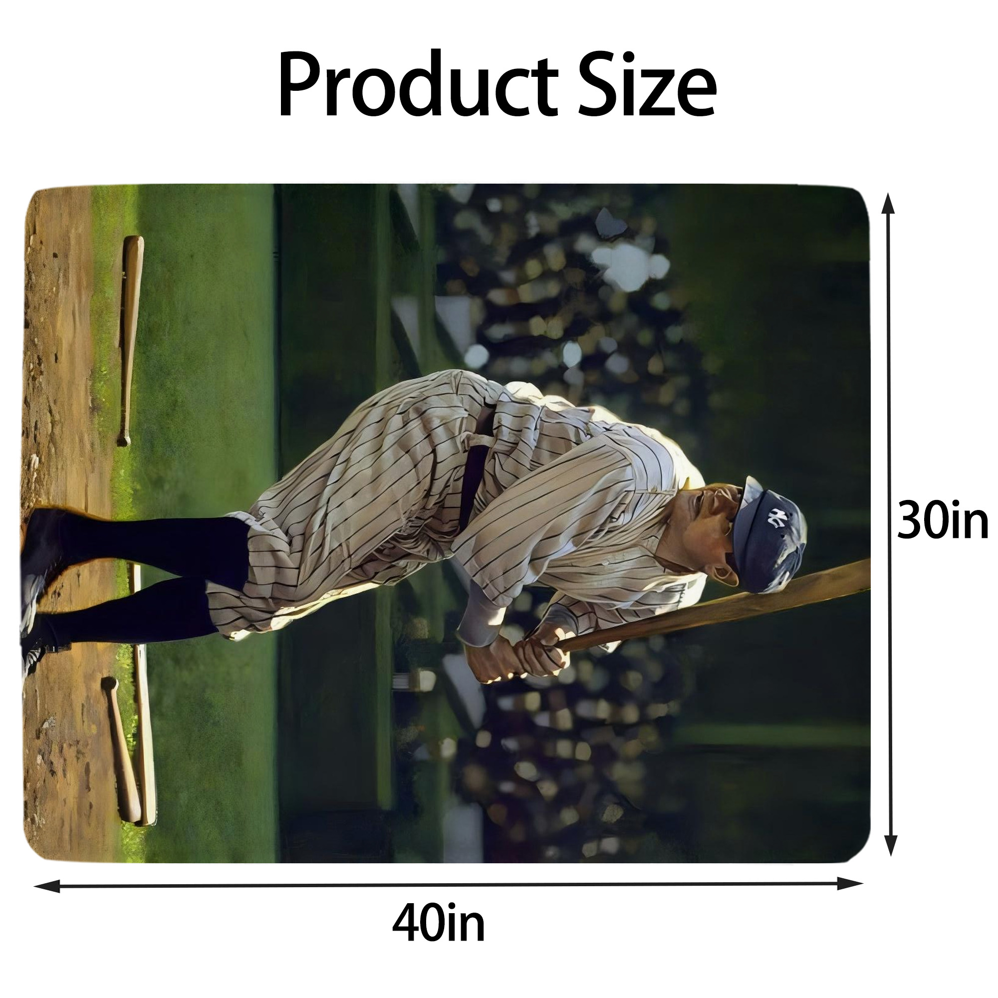 Babe Ruth 19 Soft Plush Fleece Blanket 30x40 Inch - 300GSM Flannel, Ultra Soft & Warm, Lightweight & Durable, Perfect For Kids, Adults, Couch, Bed, Camping, Travel, Gift For Family & Friends