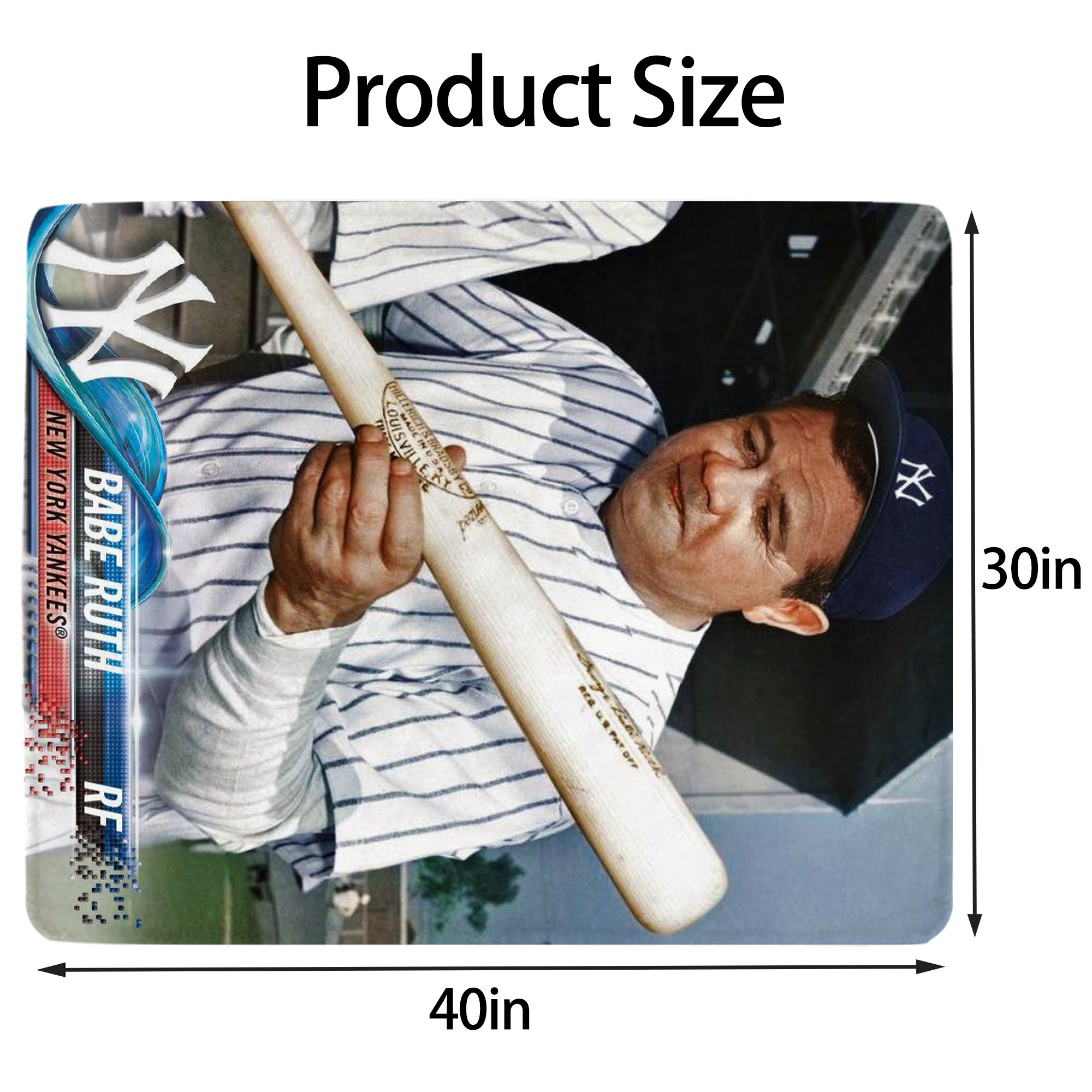 Babe Ruth 20 Soft Plush Fleece Blanket 30x40 Inch - 300GSM Flannel, Ultra Soft & Warm, Lightweight & Durable, Perfect For Kids, Adults, Couch, Bed, Camping, Travel, Gift For Family & Friends