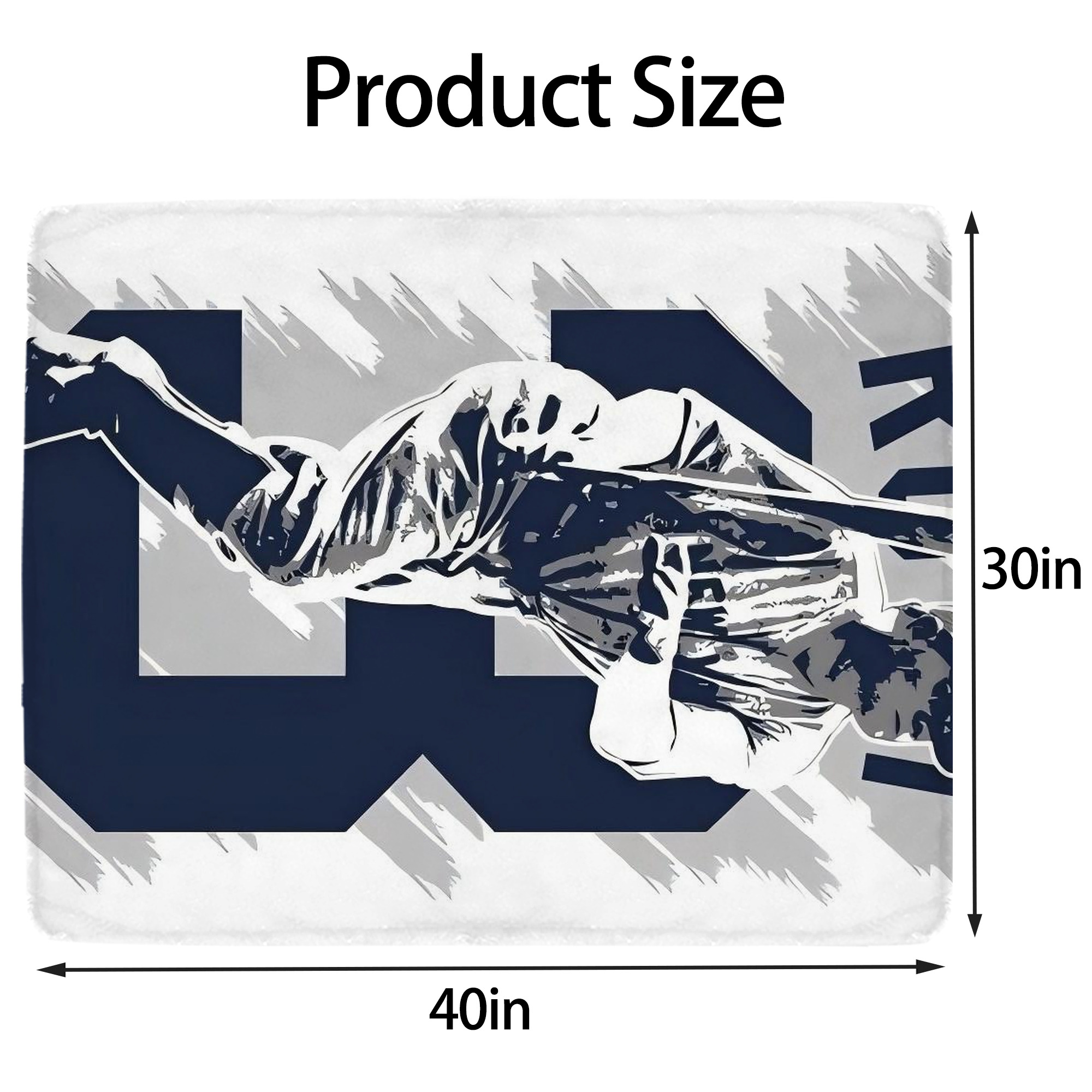 Babe Ruth 27 Soft Plush Fleece Blanket 30x40 Inch - 300GSM Flannel, Ultra Soft & Warm, Lightweight & Durable, Perfect For Kids, Adults, Couch, Bed, Camping, Travel, Gift For Family & Friends