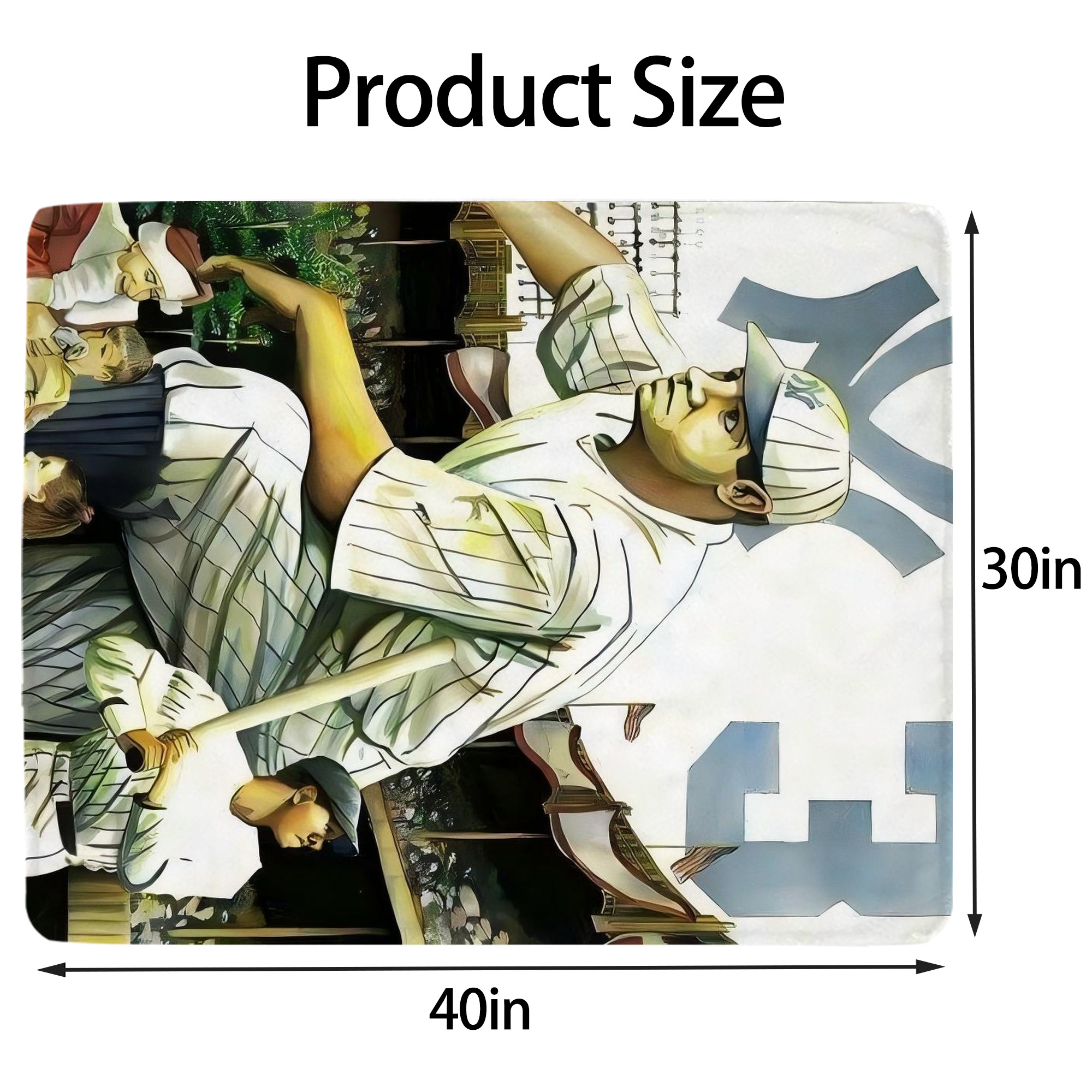 Babe Ruth 33 Soft Plush Fleece Blanket 30x40 Inch - 300GSM Flannel, Ultra Soft & Warm, Lightweight & Durable, Perfect For Kids, Adults, Couch, Bed, Camping, Travel, Gift For Family & Friends