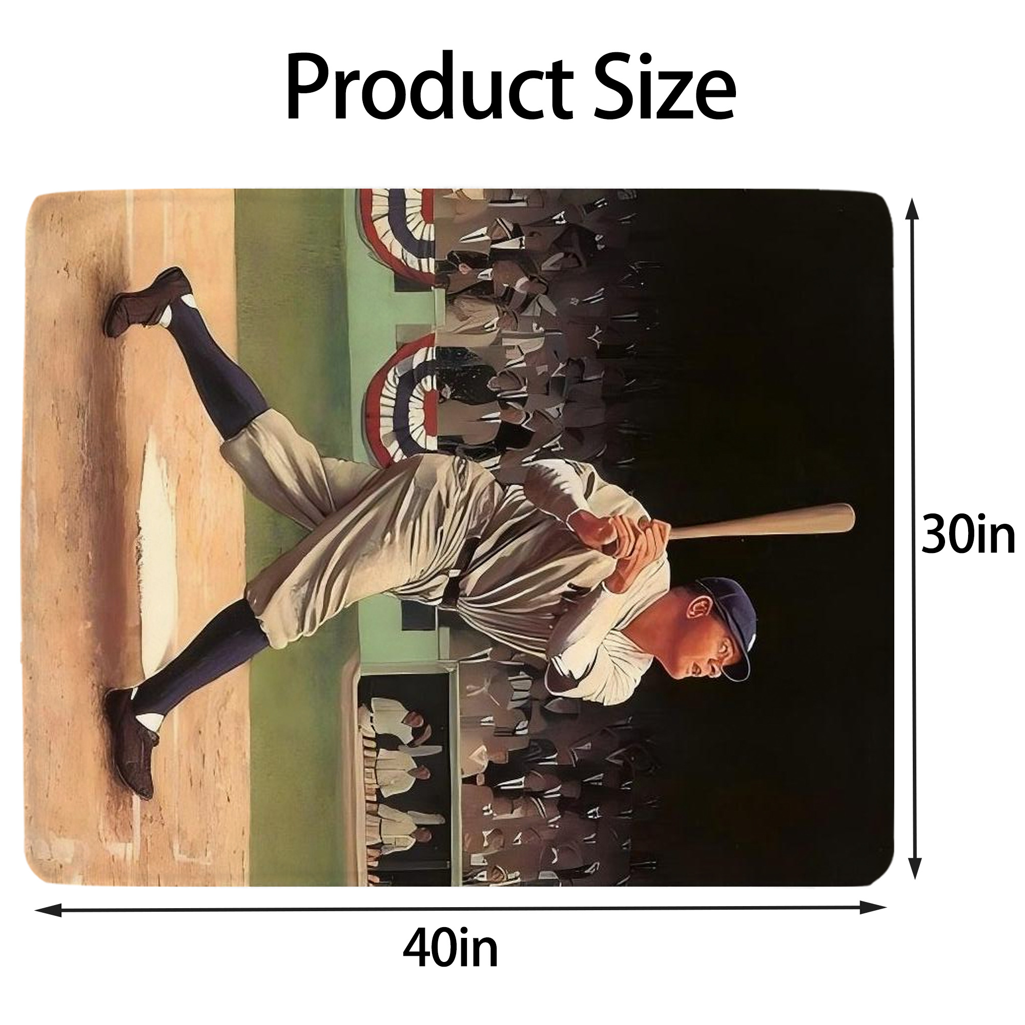 Babe Ruth 35 Soft Plush Fleece Blanket 30x40 Inch - 300GSM Flannel, Ultra Soft & Warm, Lightweight & Durable, Perfect For Kids, Adults, Couch, Bed, Camping, Travel, Gift For Family & Friends
