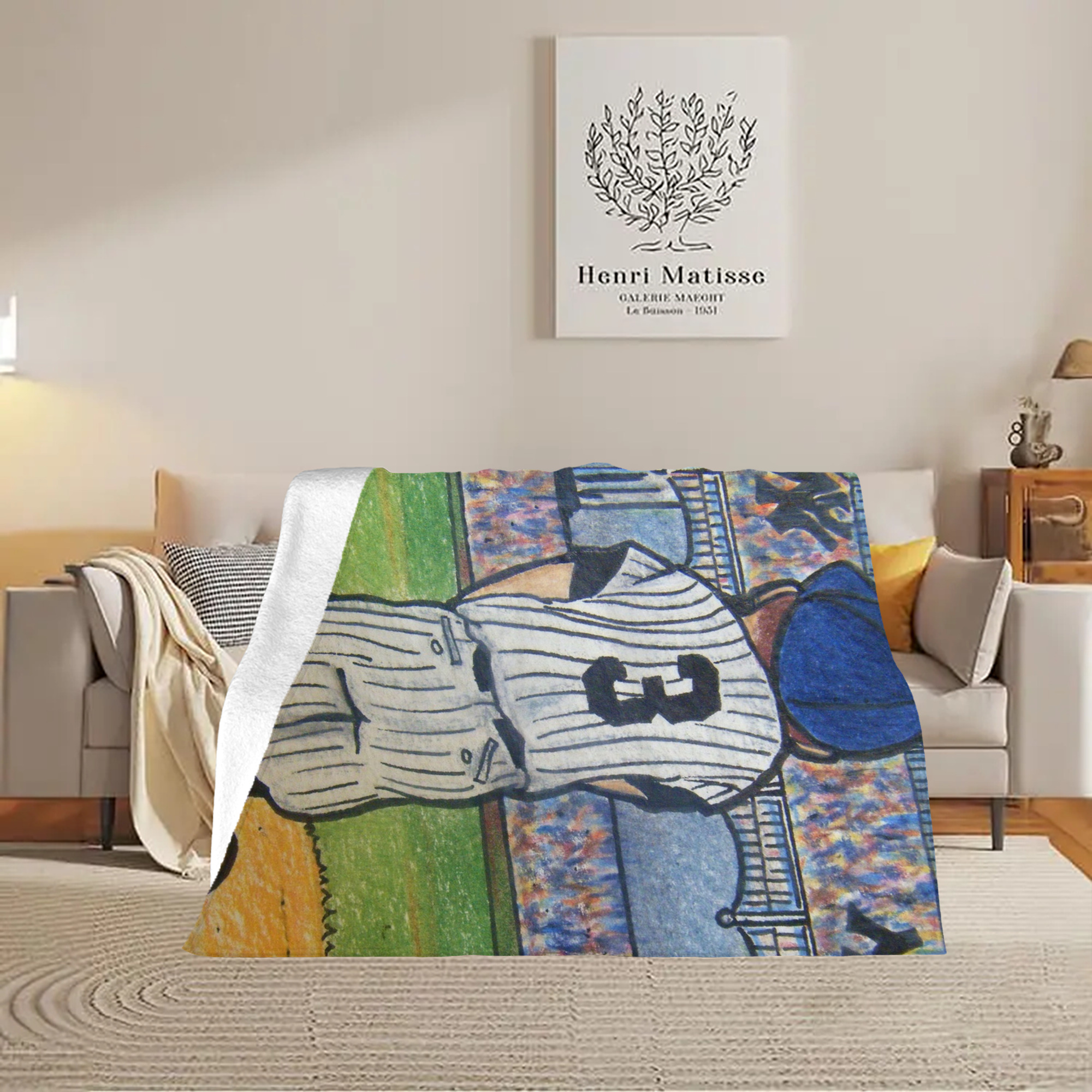 Babe Ruth 37 Soft Plush Fleece Blanket 30x40 Inch - 300GSM Flannel, Ultra Soft & Warm, Lightweight & Durable, Perfect For Kids, Adults, Couch, Bed, Camping, Travel, Gift For Family & Friends