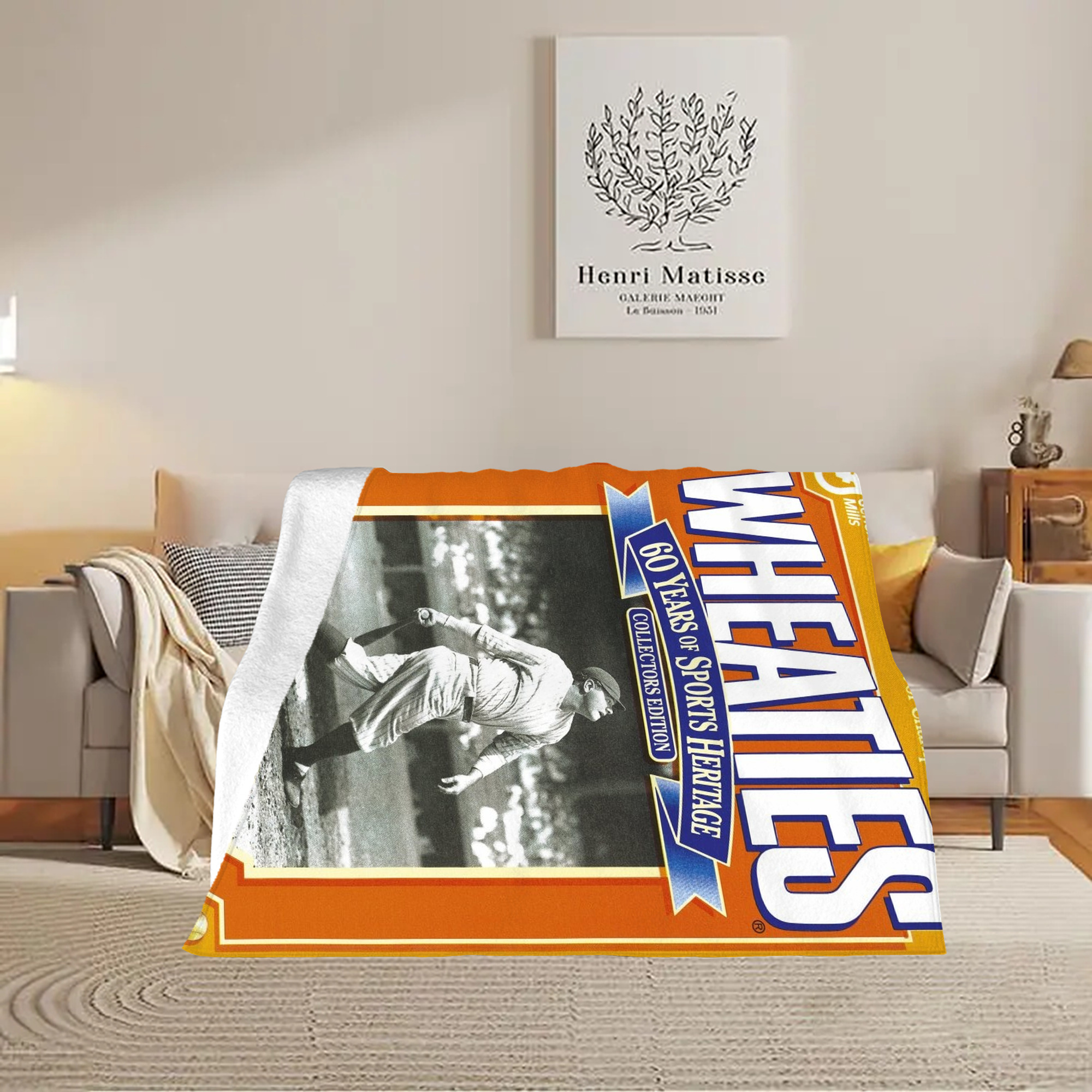 Babe Ruth 41 Soft Plush Fleece Blanket 30x40 Inch - 300GSM Flannel, Ultra Soft & Warm, Lightweight & Durable, Perfect For Kids, Adults, Couch, Bed, Camping, Travel, Gift For Family & Friends