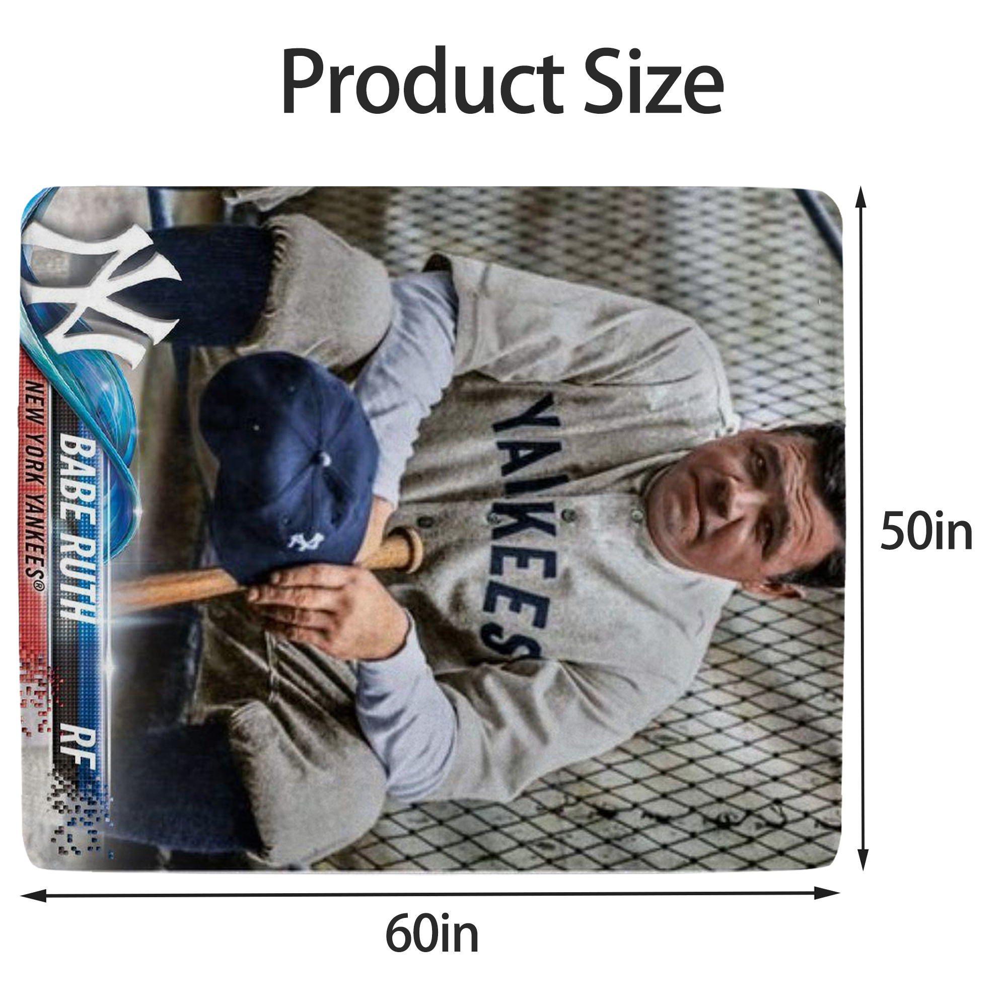 Babe Ruth 24 Soft Fleece Throw Blanket 50 X 60 Inch – Super Soft, Lightweight, And Durable – Perfect For Sofa, Bed, Camping, And More – Ideal Gift For Family And Friends