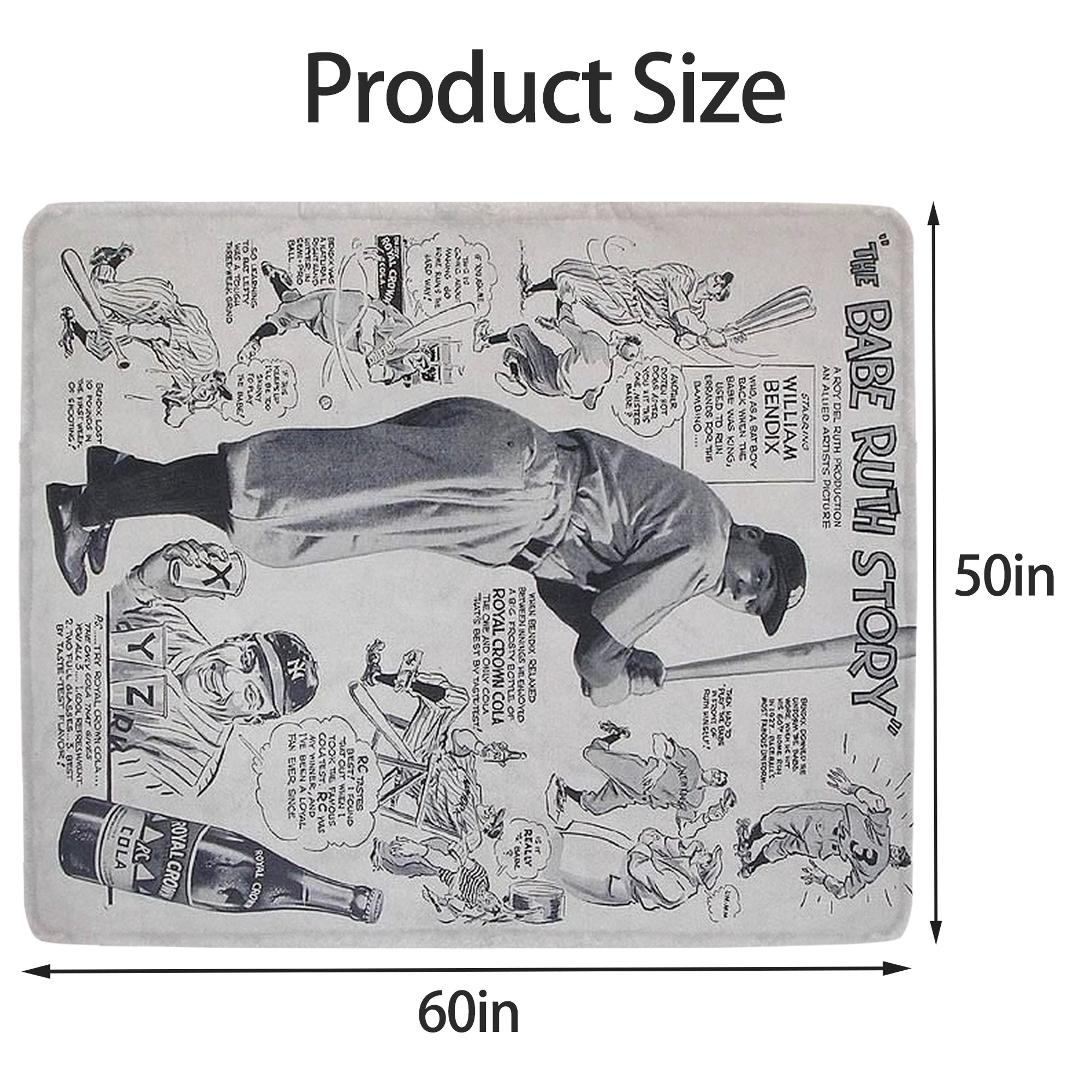 Babe Ruth 36 Soft Fleece Throw Blanket 50 X 60 Inch – Super Soft, Lightweight, And Durable – Perfect For Sofa, Bed, Camping, And More – Ideal Gift For Family And Friends