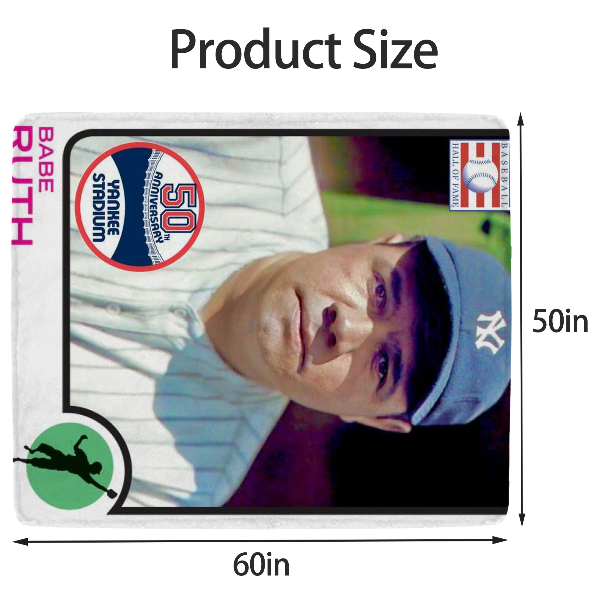 Babe Ruth 40 Soft Fleece Throw Blanket 50 X 60 Inch – Super Soft, Lightweight, And Durable – Perfect For Sofa, Bed, Camping, And More – Ideal Gift For Family And Friends