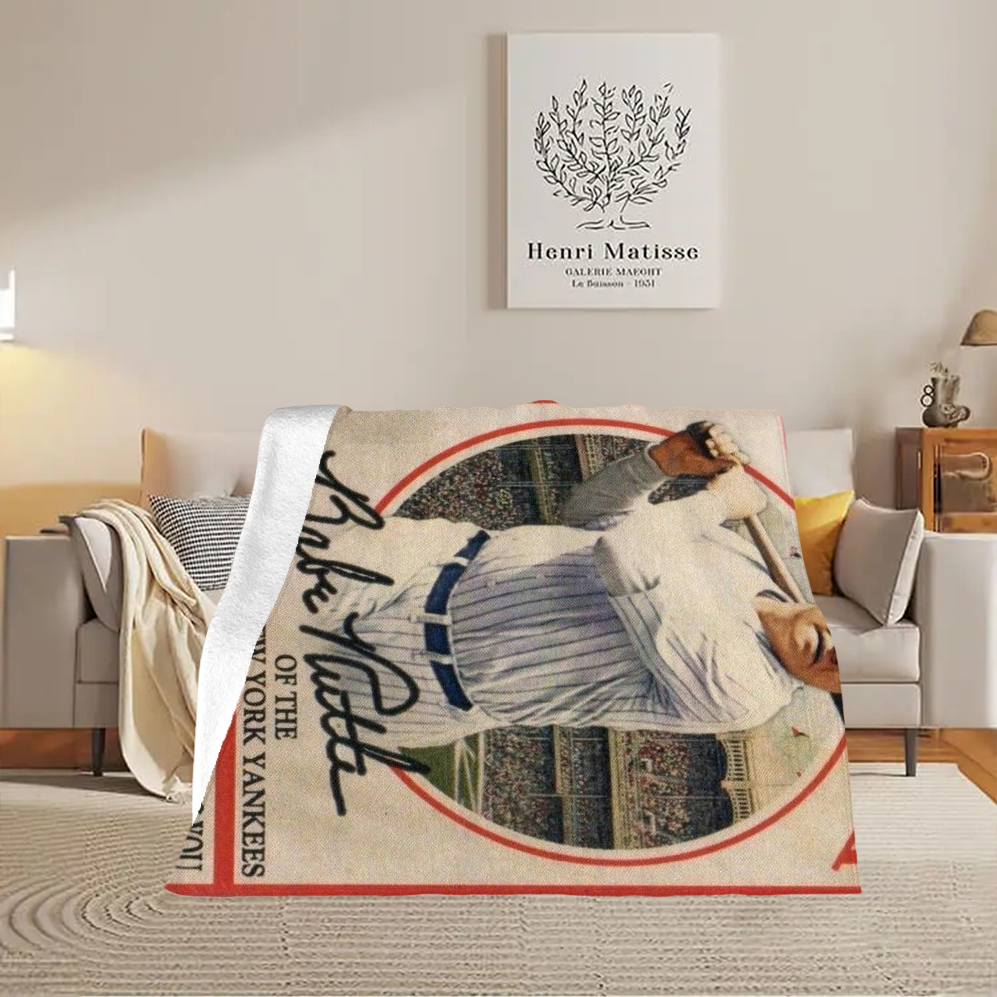 Babe Ruth 15 Soft Fleece Throw Blanket 50 X 60 Inch – Super Soft, Lightweight, And Durable – Perfect For Sofa, Bed, Camping, And More – Ideal Gift For Family And Friends