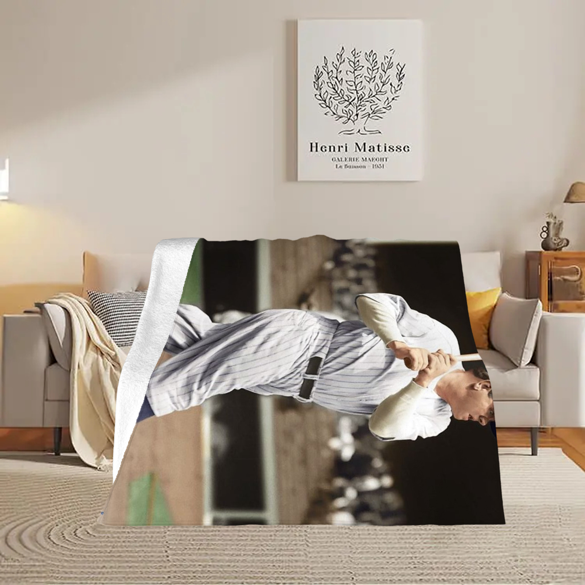 Babe Ruth 16 Soft Fleece Throw Blanket 50 X 60 Inch – Super Soft, Lightweight, And Durable – Perfect For Sofa, Bed, Camping, And More – Ideal Gift For Family And Friends