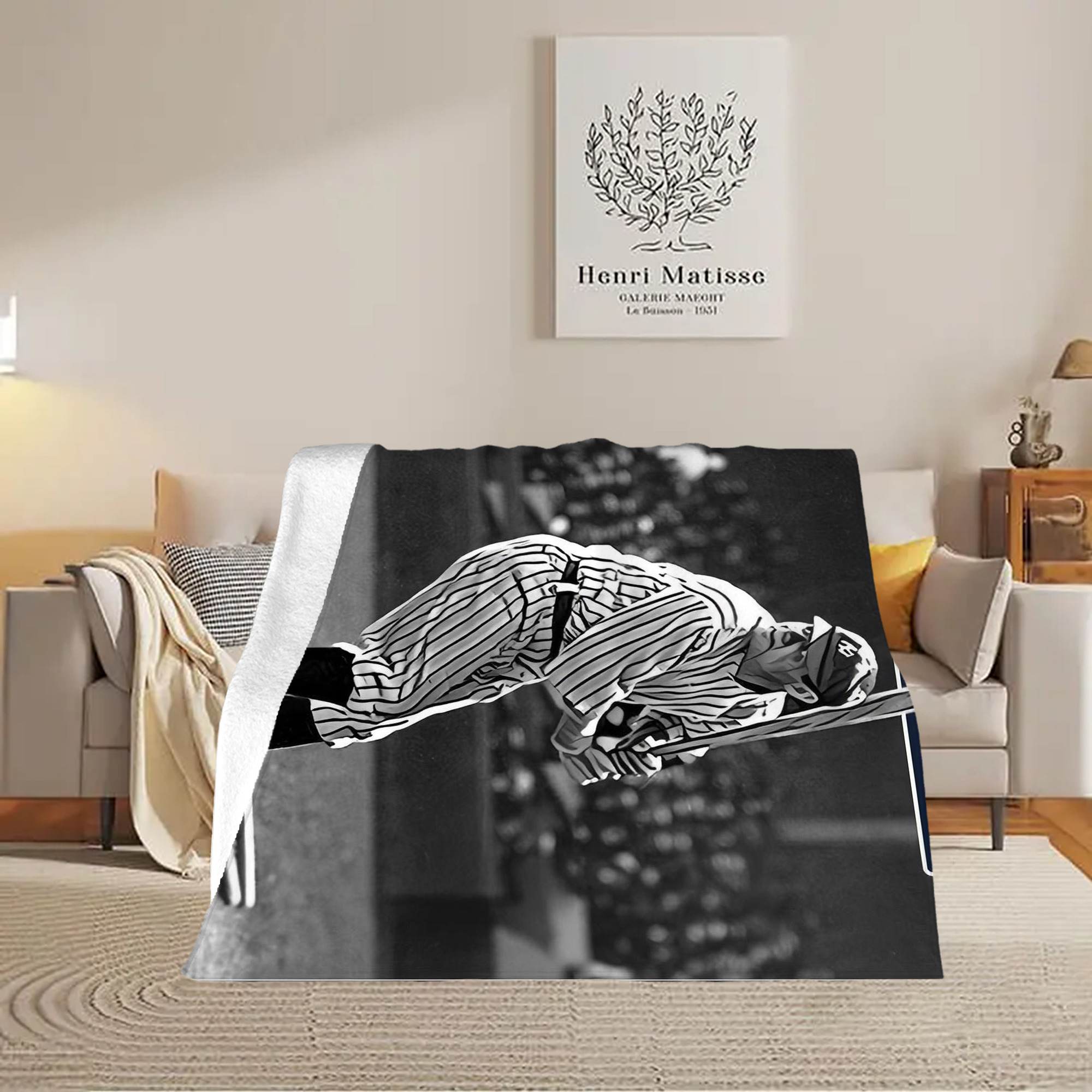 Babe Ruth 17 Soft Fleece Throw Blanket 50 X 60 Inch – Super Soft, Lightweight, And Durable – Perfect For Sofa, Bed, Camping, And More – Ideal Gift For Family And Friends