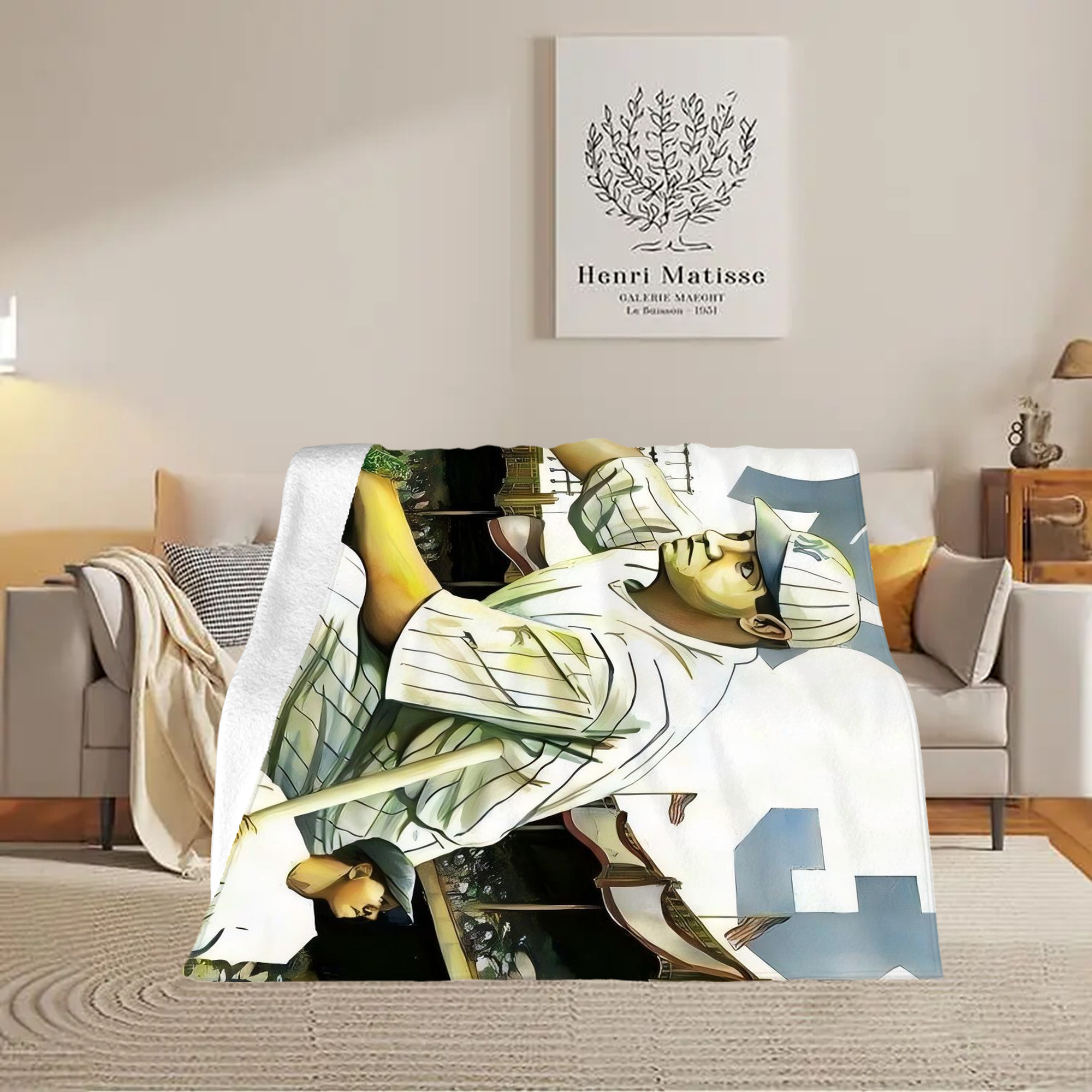 Babe Ruth 33 Soft Fleece Throw Blanket 50 X 60 Inch – Super Soft, Lightweight, And Durable – Perfect For Sofa, Bed, Camping, And More – Ideal Gift For Family And Friends