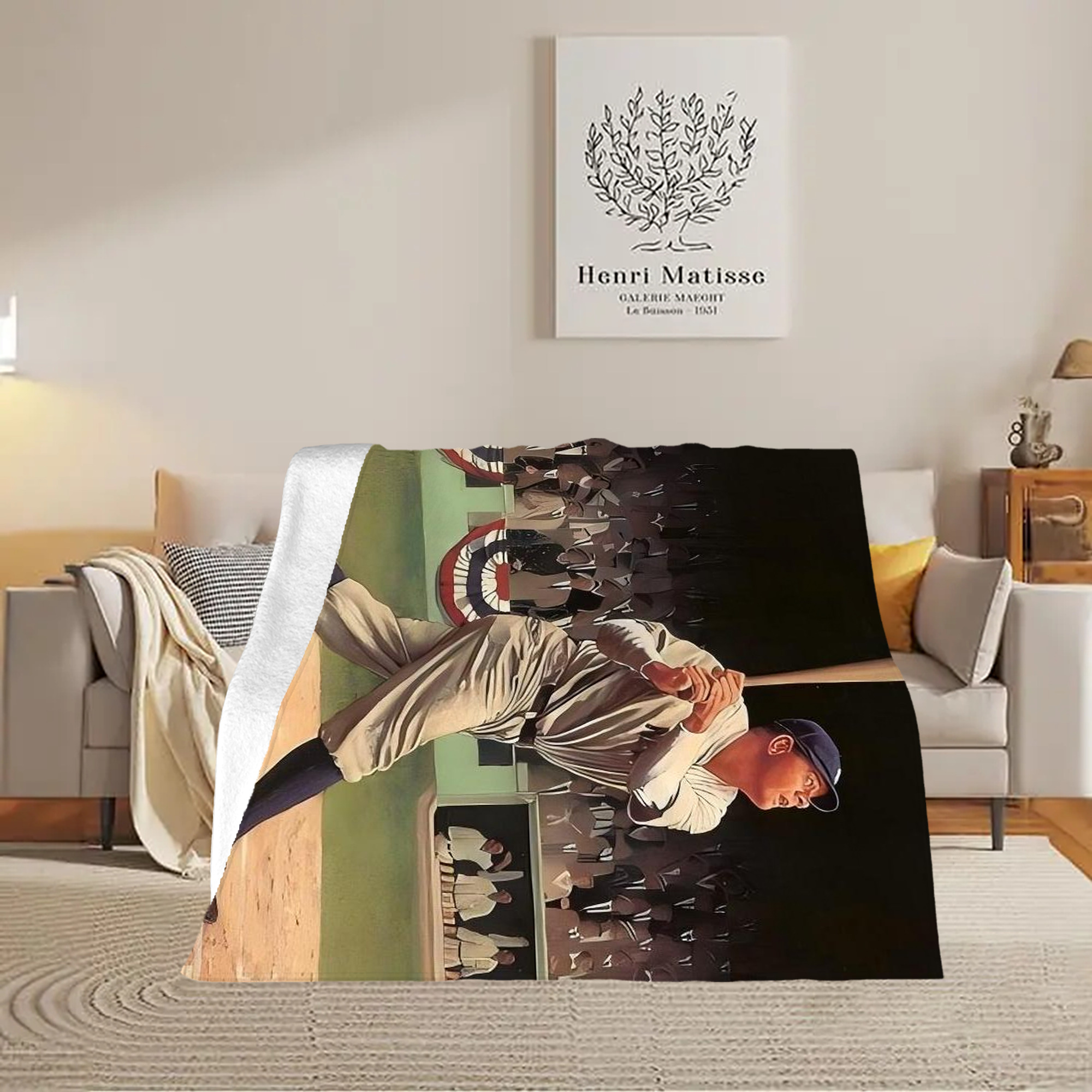 Babe Ruth 35 Soft Fleece Throw Blanket 50 X 60 Inch – Super Soft, Lightweight, And Durable – Perfect For Sofa, Bed, Camping, And More – Ideal Gift For Family And Friends