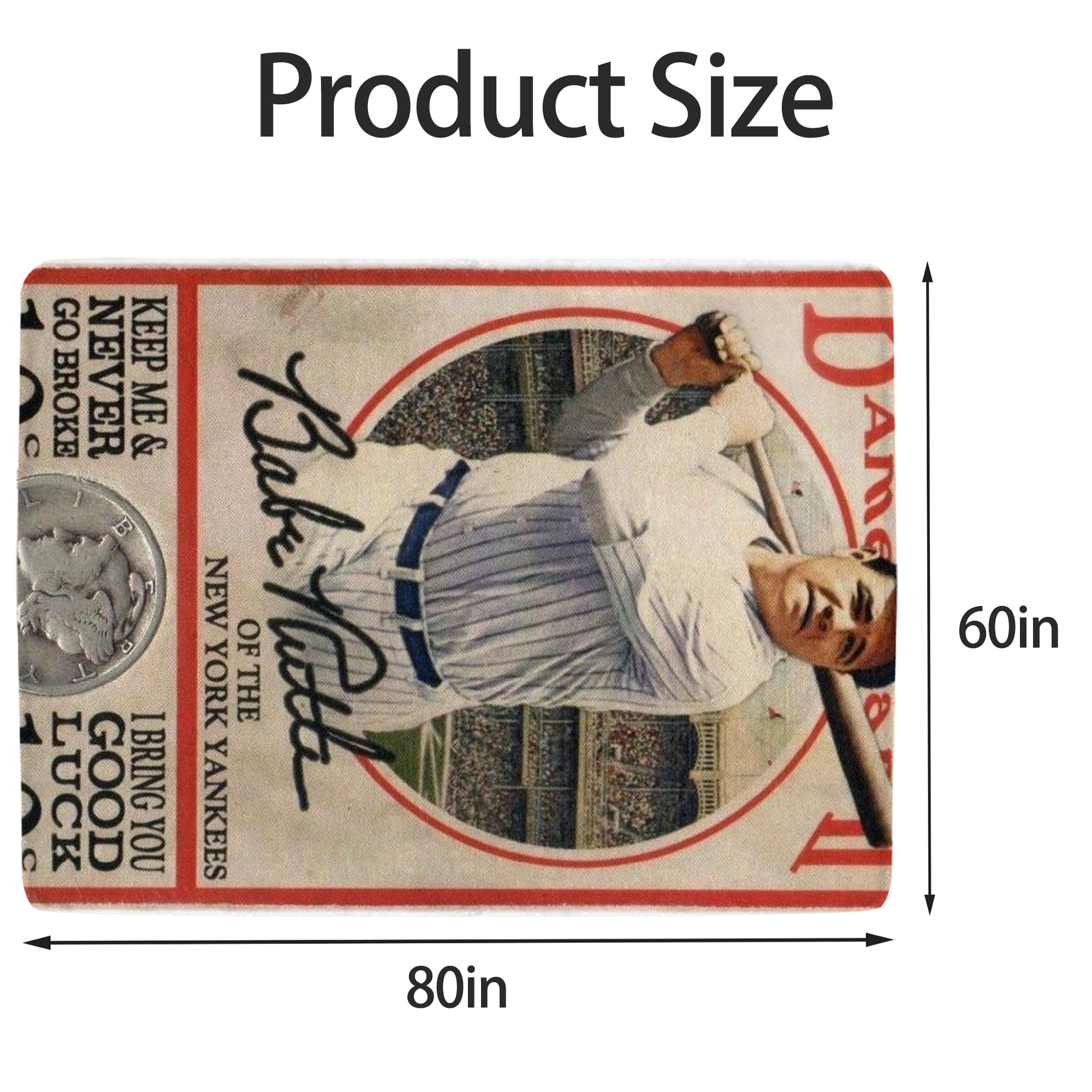 Babe Ruth 15 Soft Fleece Throw Blanket 60 X 80 Inch – Super Soft, Lightweight, And Durable – Perfect For Sofa, Bed, Camping, And More – Ideal Gift For Family And Friends