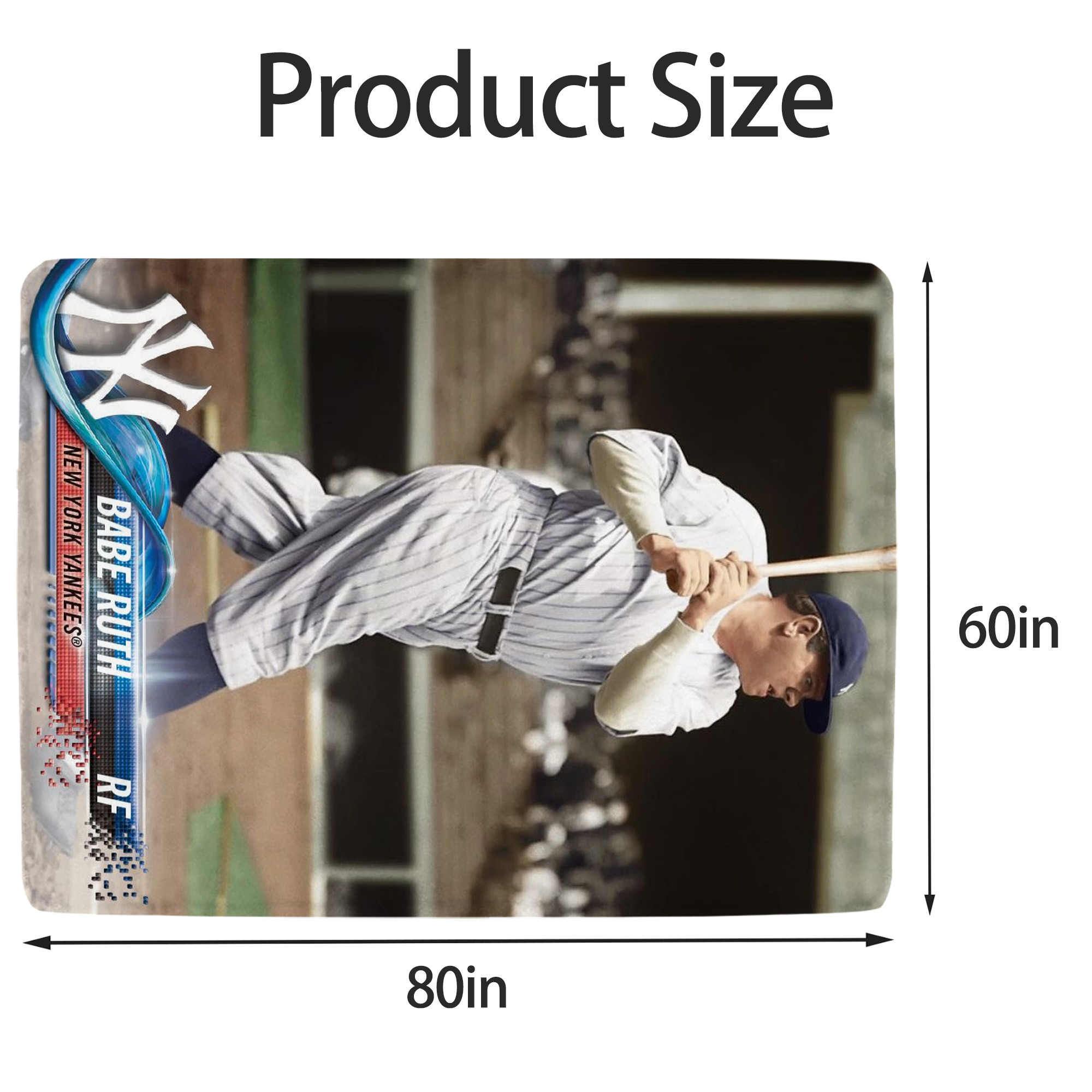 Babe Ruth 16 Soft Fleece Throw Blanket 60 X 80 Inch – Super Soft, Lightweight, And Durable – Perfect For Sofa, Bed, Camping, And More – Ideal Gift For Family And Friends
