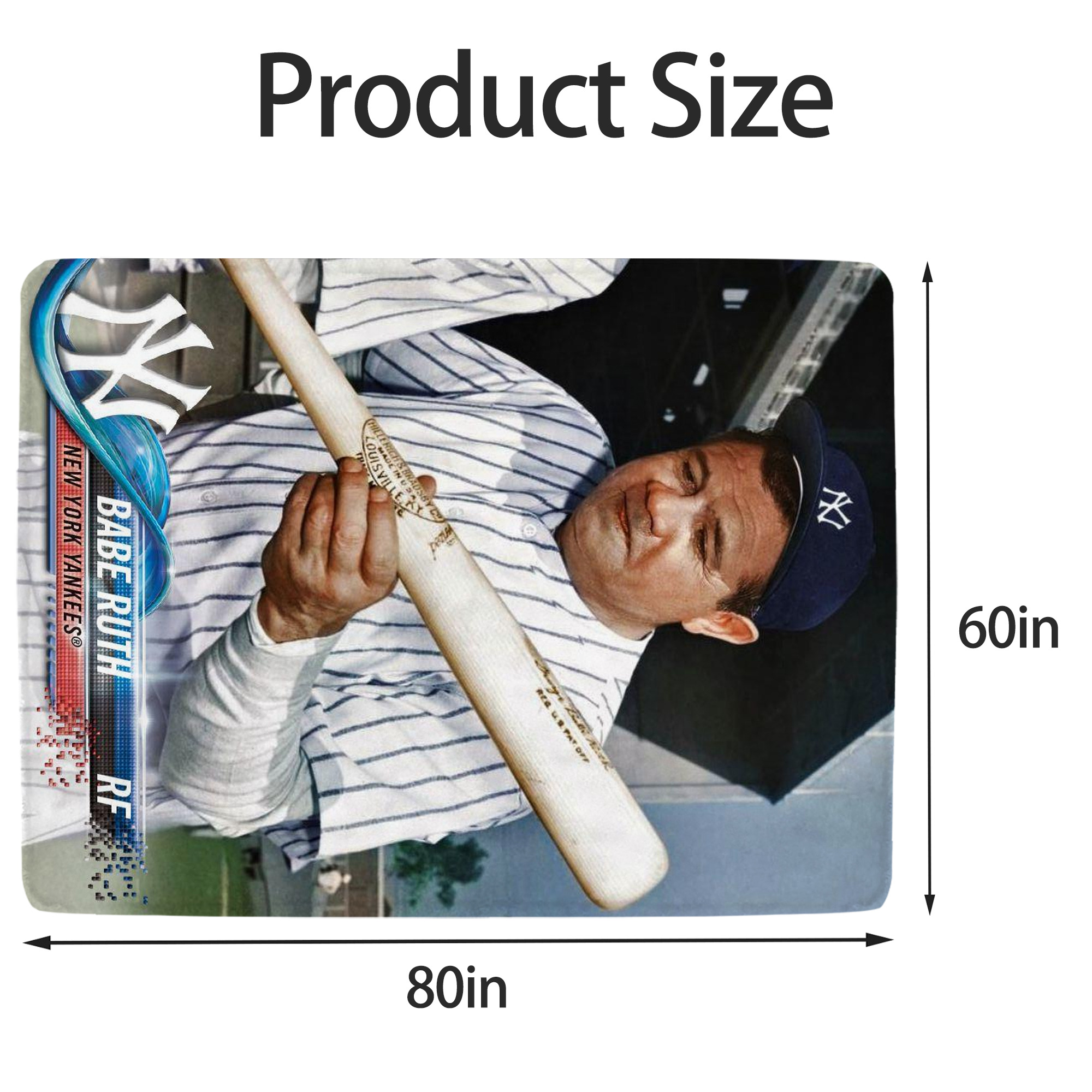 Babe Ruth 20 Soft Fleece Throw Blanket 60 X 80 Inch – Super Soft, Lightweight, And Durable – Perfect For Sofa, Bed, Camping, And More – Ideal Gift For Family And Friends