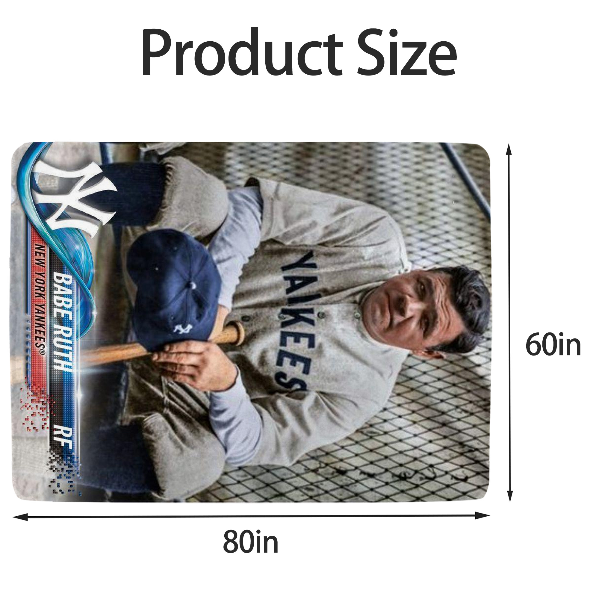 Babe Ruth 24 Soft Fleece Throw Blanket 60 X 80 Inch – Super Soft, Lightweight, And Durable – Perfect For Sofa, Bed, Camping, And More – Ideal Gift For Family And Friends