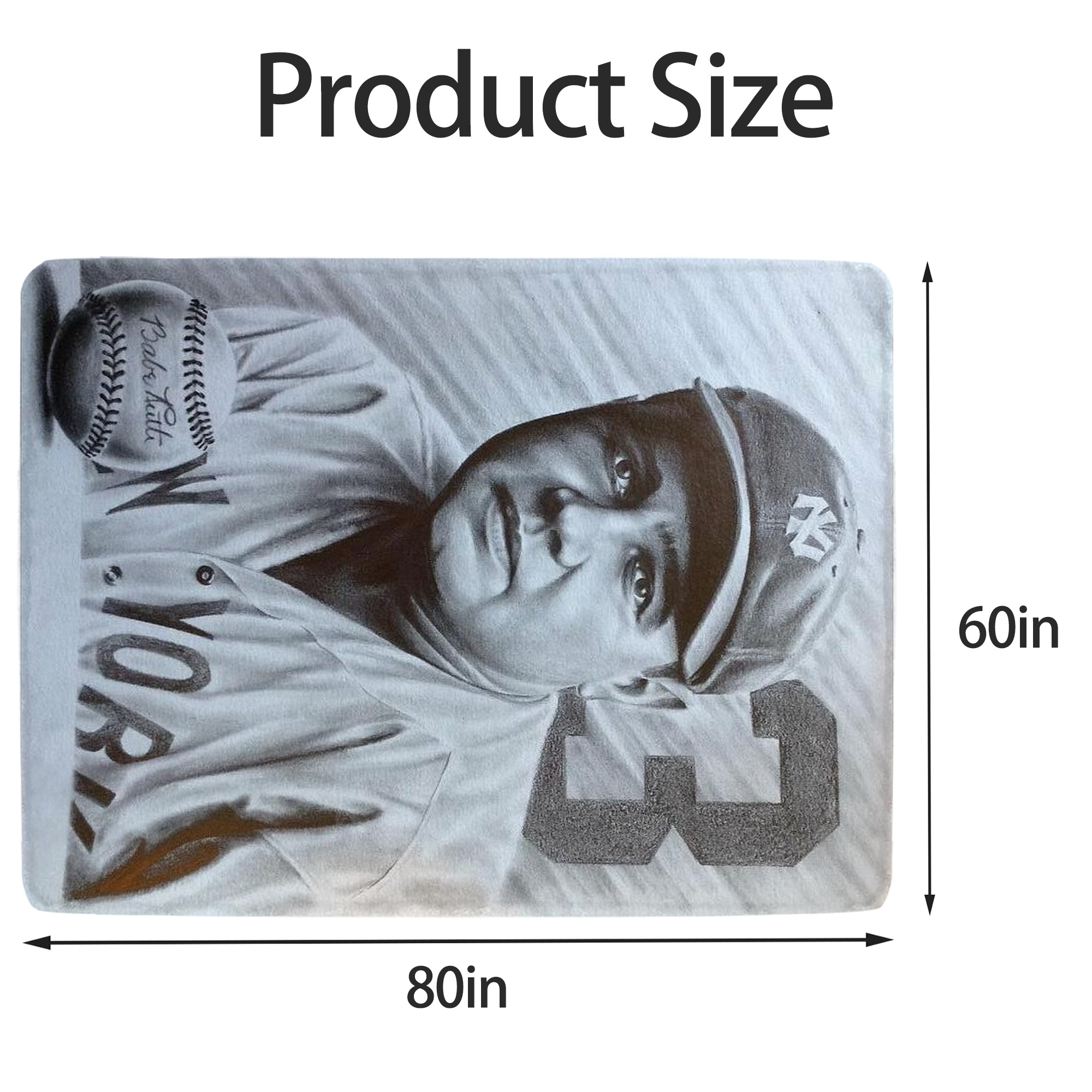 Babe Ruth 29 Soft Fleece Throw Blanket 60 X 80 Inch – Super Soft, Lightweight, And Durable – Perfect For Sofa, Bed, Camping, And More – Ideal Gift For Family And Friends