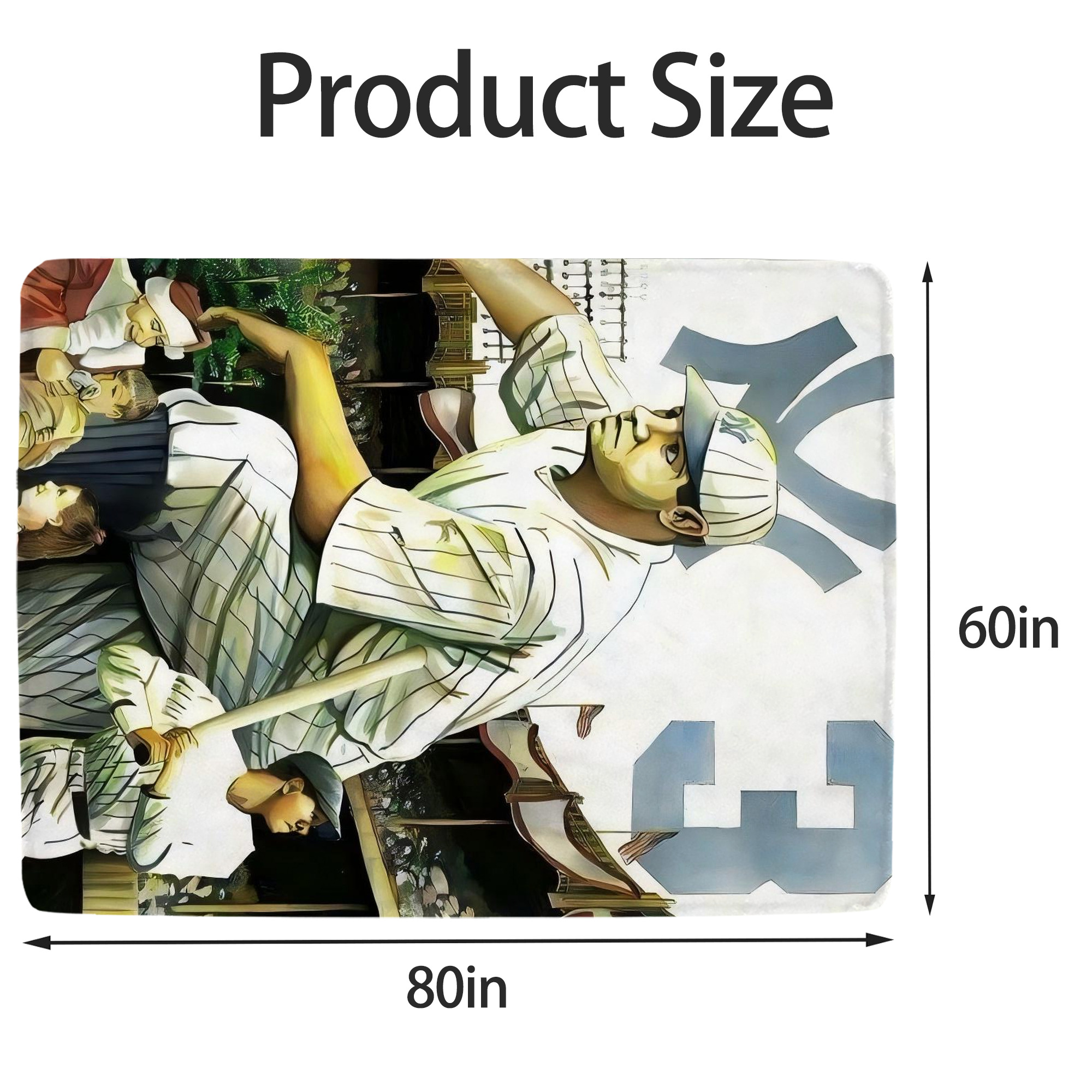 Babe Ruth 33 Soft Fleece Throw Blanket 60 X 80 Inch – Super Soft, Lightweight, And Durable – Perfect For Sofa, Bed, Camping, And More – Ideal Gift For Family And Friends