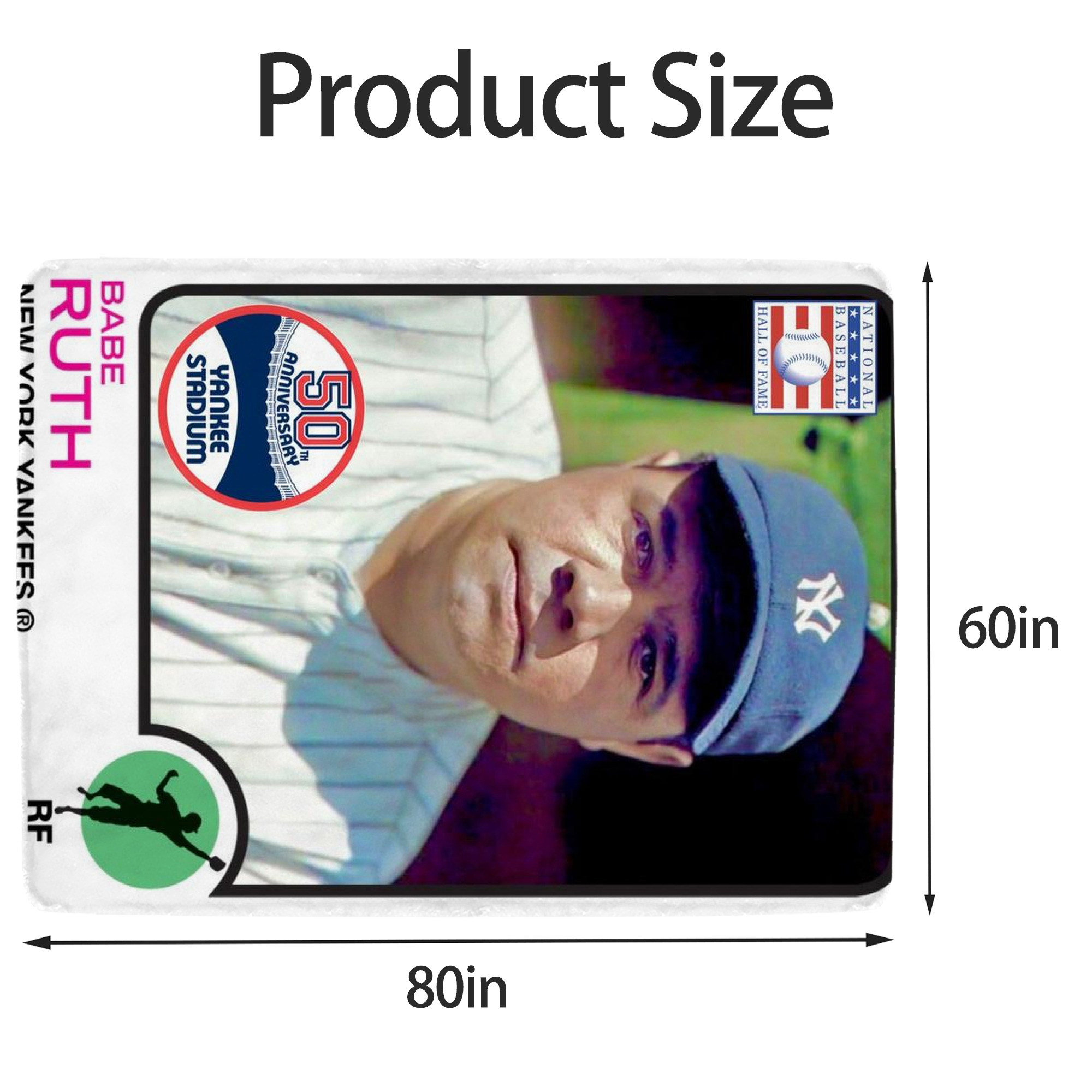 Babe Ruth 40 Soft Fleece Throw Blanket 60 X 80 Inch – Super Soft, Lightweight, And Durable – Perfect For Sofa, Bed, Camping, And More – Ideal Gift For Family And Friends