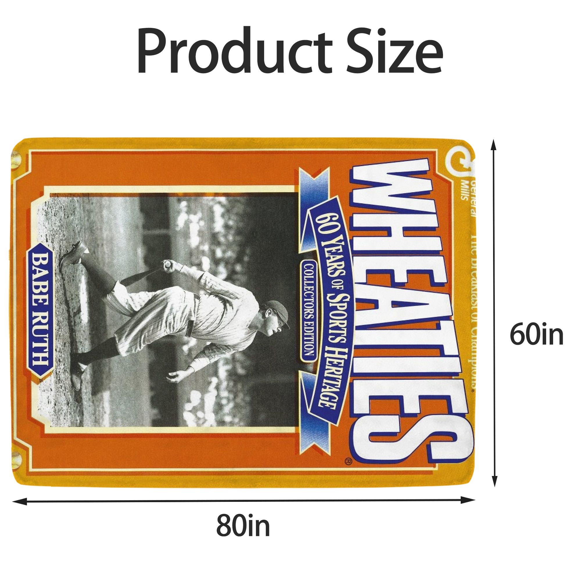 Babe Ruth 41 Soft Fleece Throw Blanket 60 X 80 Inch – Super Soft, Lightweight, And Durable – Perfect For Sofa, Bed, Camping, And More – Ideal Gift For Family And Friends