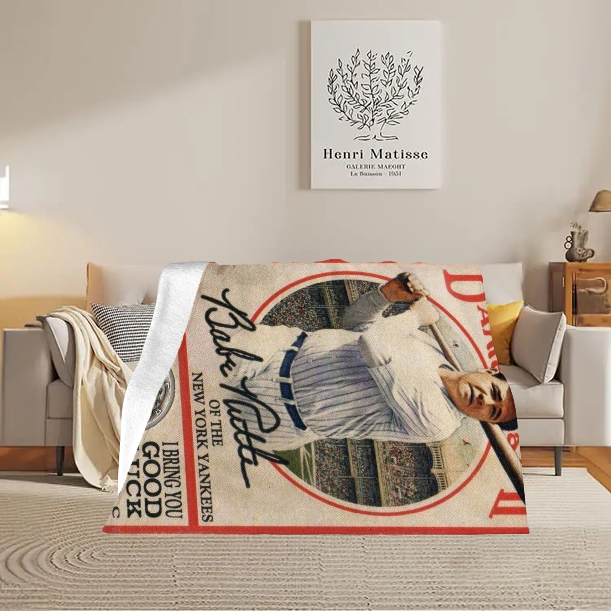 Babe Ruth 15 Soft Fleece Throw Blanket 60 X 80 Inch – Super Soft, Lightweight, And Durable – Perfect For Sofa, Bed, Camping, And More – Ideal Gift For Family And Friends