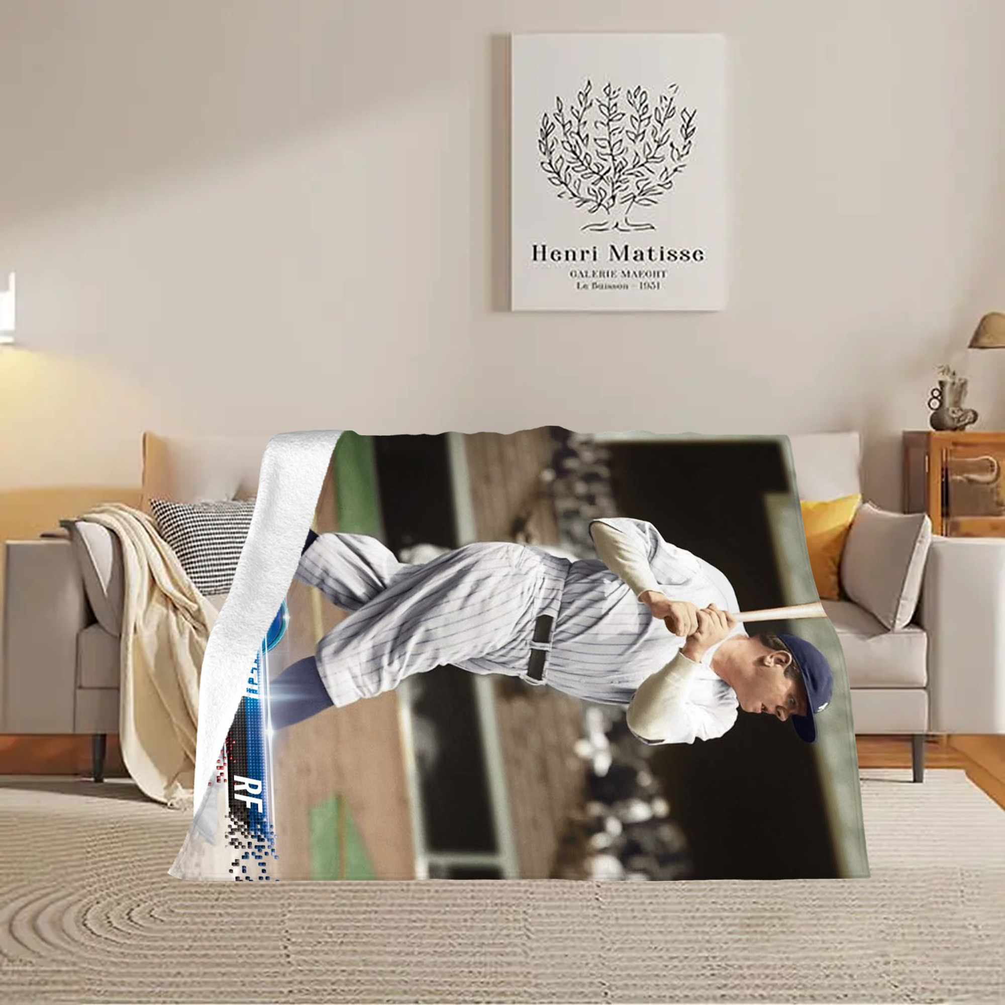 Babe Ruth 16 Soft Fleece Throw Blanket 60 X 80 Inch – Super Soft, Lightweight, And Durable – Perfect For Sofa, Bed, Camping, And More – Ideal Gift For Family And Friends