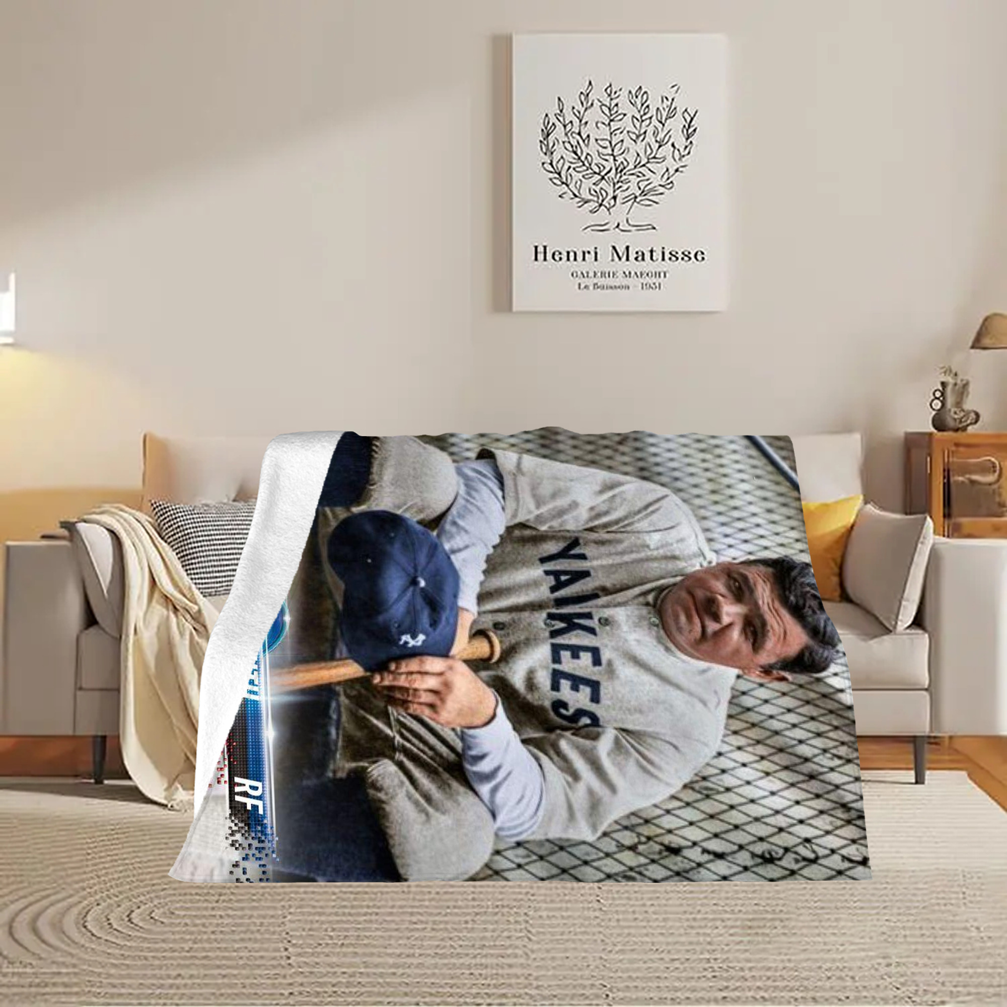 Babe Ruth 24 Soft Fleece Throw Blanket 60 X 80 Inch – Super Soft, Lightweight, And Durable – Perfect For Sofa, Bed, Camping, And More – Ideal Gift For Family And Friends