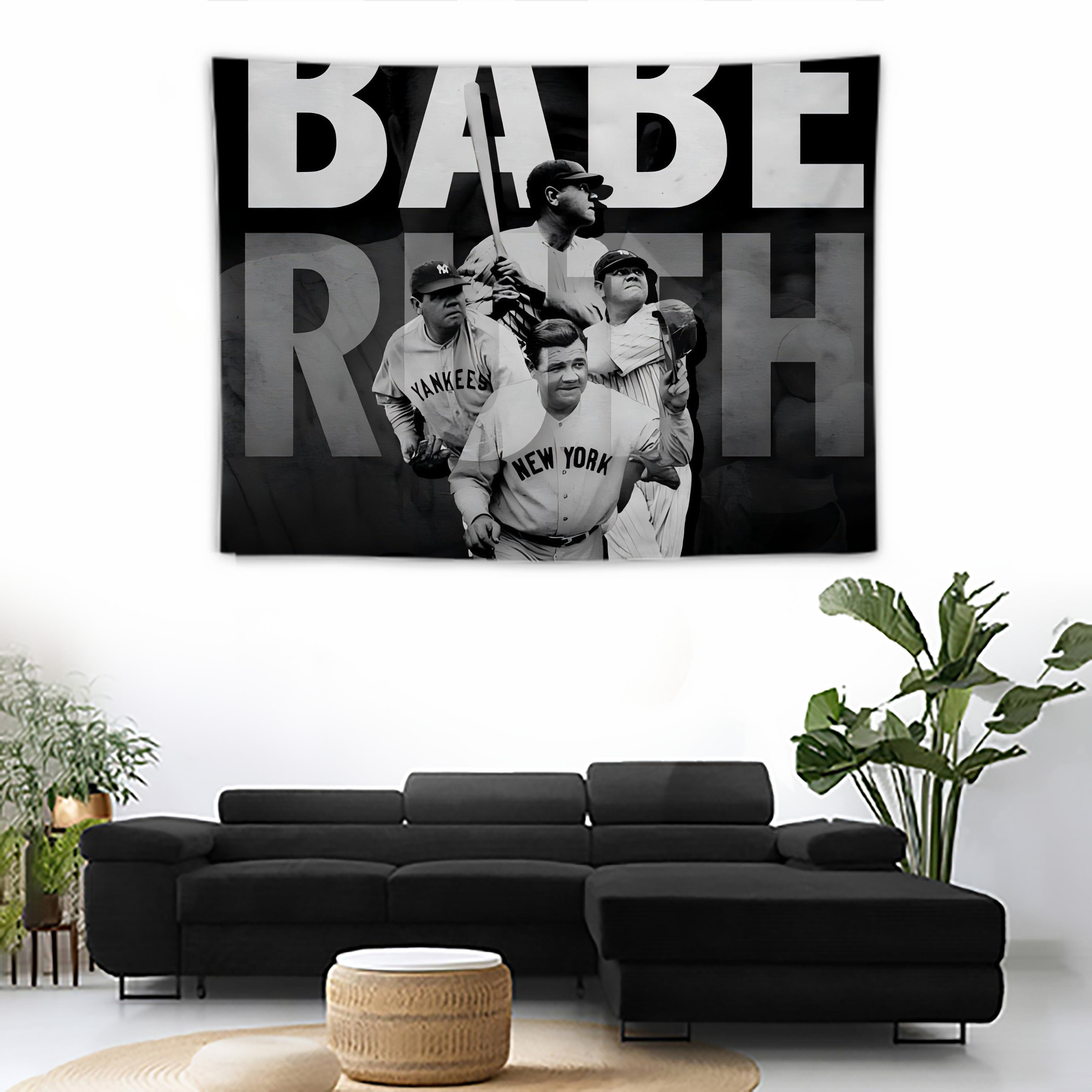 Babe Ruth 22 Wall Tapestry For Bedroom Aesthetic – Boho Style Polyester Fabric Wall Hanging With Hooks – 60 X 90 Inch Large Size, Lightweight, Durable, Easy To Hang