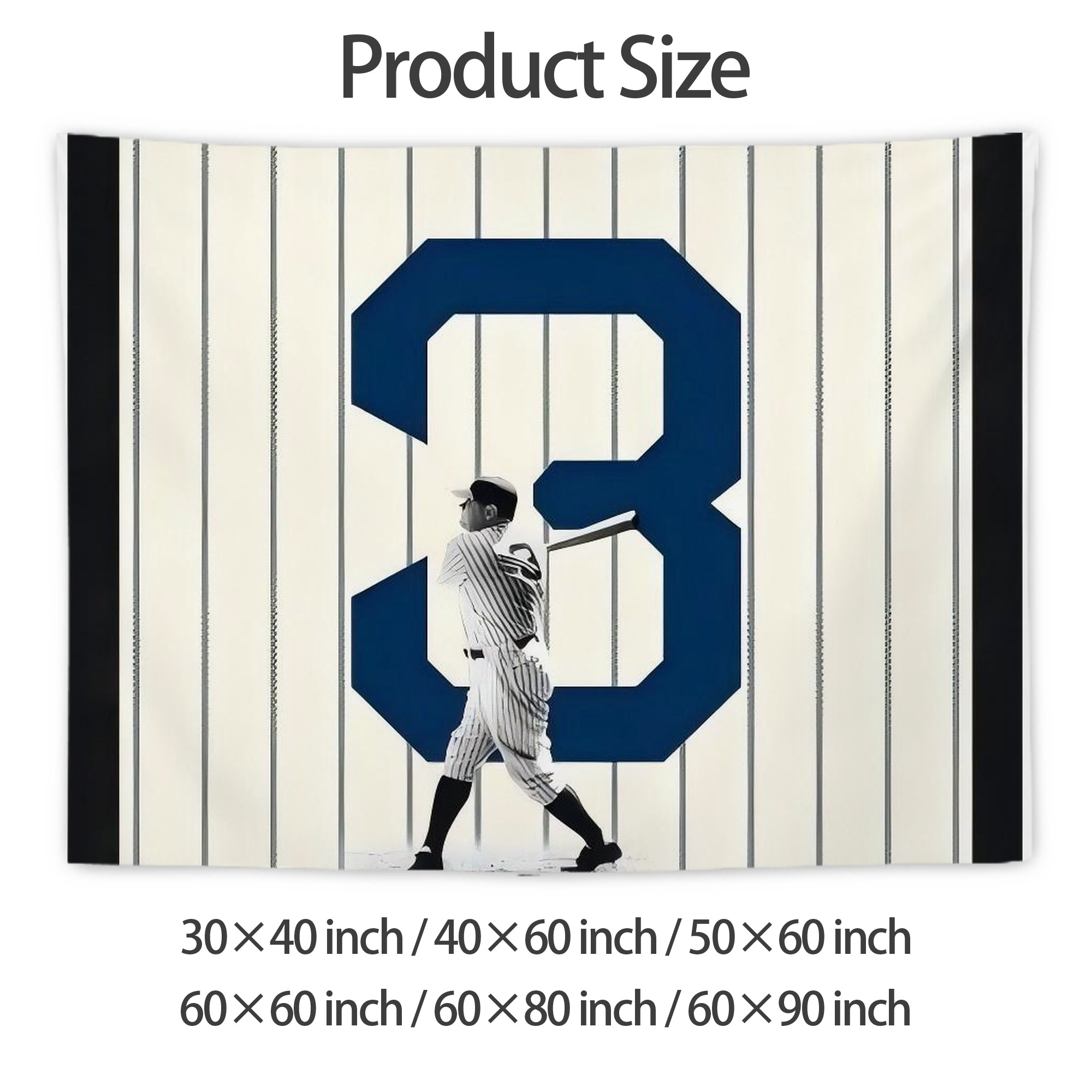 Babe Ruth 26 Wall Tapestry For Bedroom Aesthetic – Boho Style Polyester Fabric Wall Hanging With Hooks – 60 X 90 Inch Large Size, Lightweight, Durable, Easy To Hang
