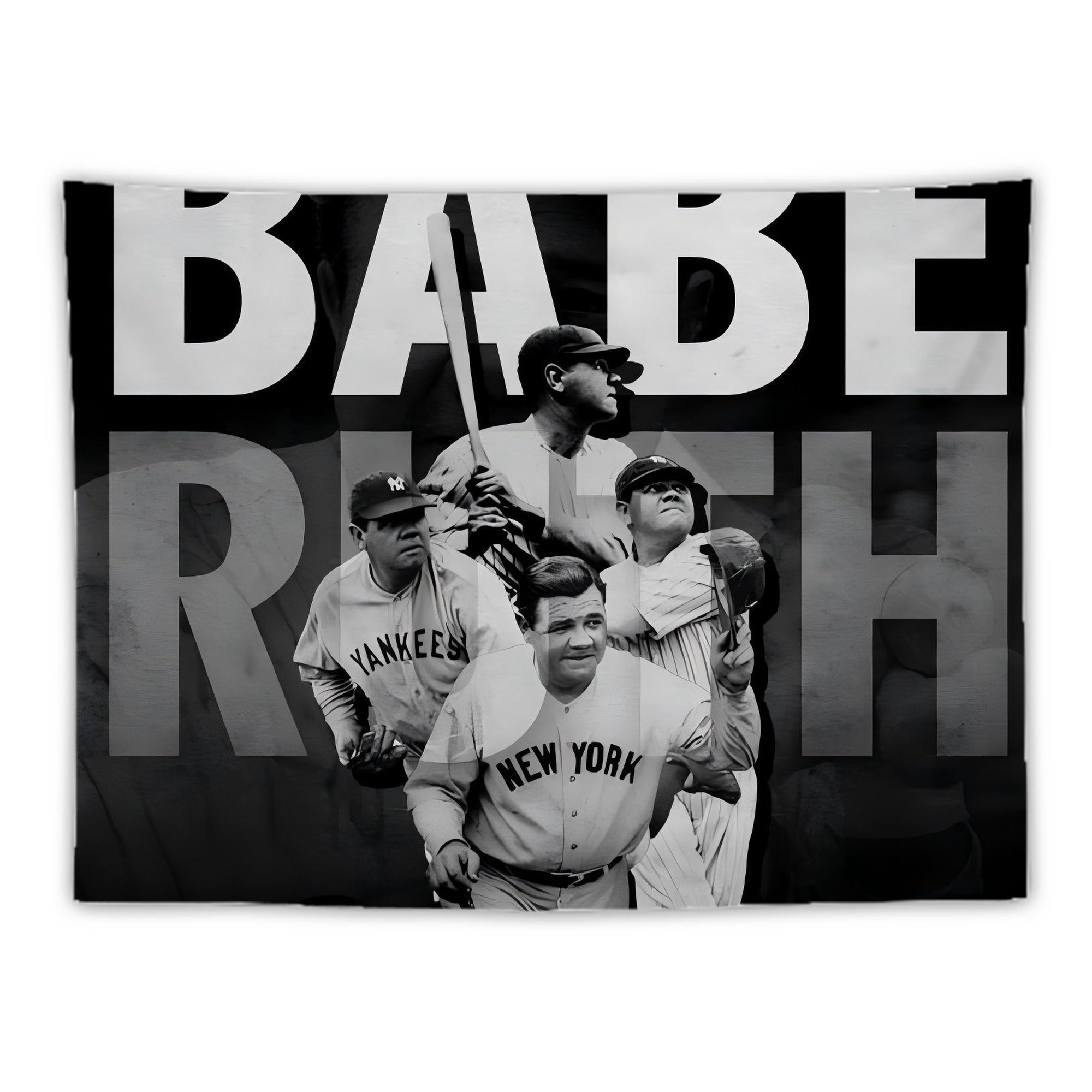 Babe Ruth 22 Wall Tapestry For Bedroom Aesthetic – Boho Style Polyester Fabric Wall Hanging With Hooks – 60 X 90 Inch Large Size, Lightweight, Durable, Easy To Hang