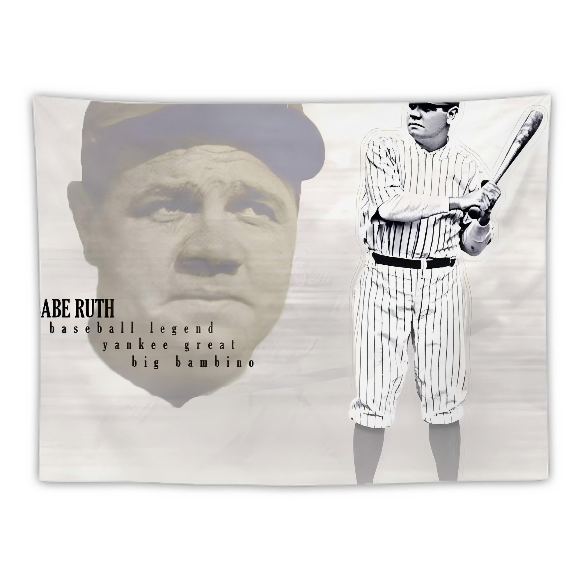 Babe Ruth 25 Wall Tapestry For Bedroom Aesthetic – Boho Style Polyester Fabric Wall Hanging With Hooks – 60 X 90 Inch Large Size, Lightweight, Durable, Easy To Hang