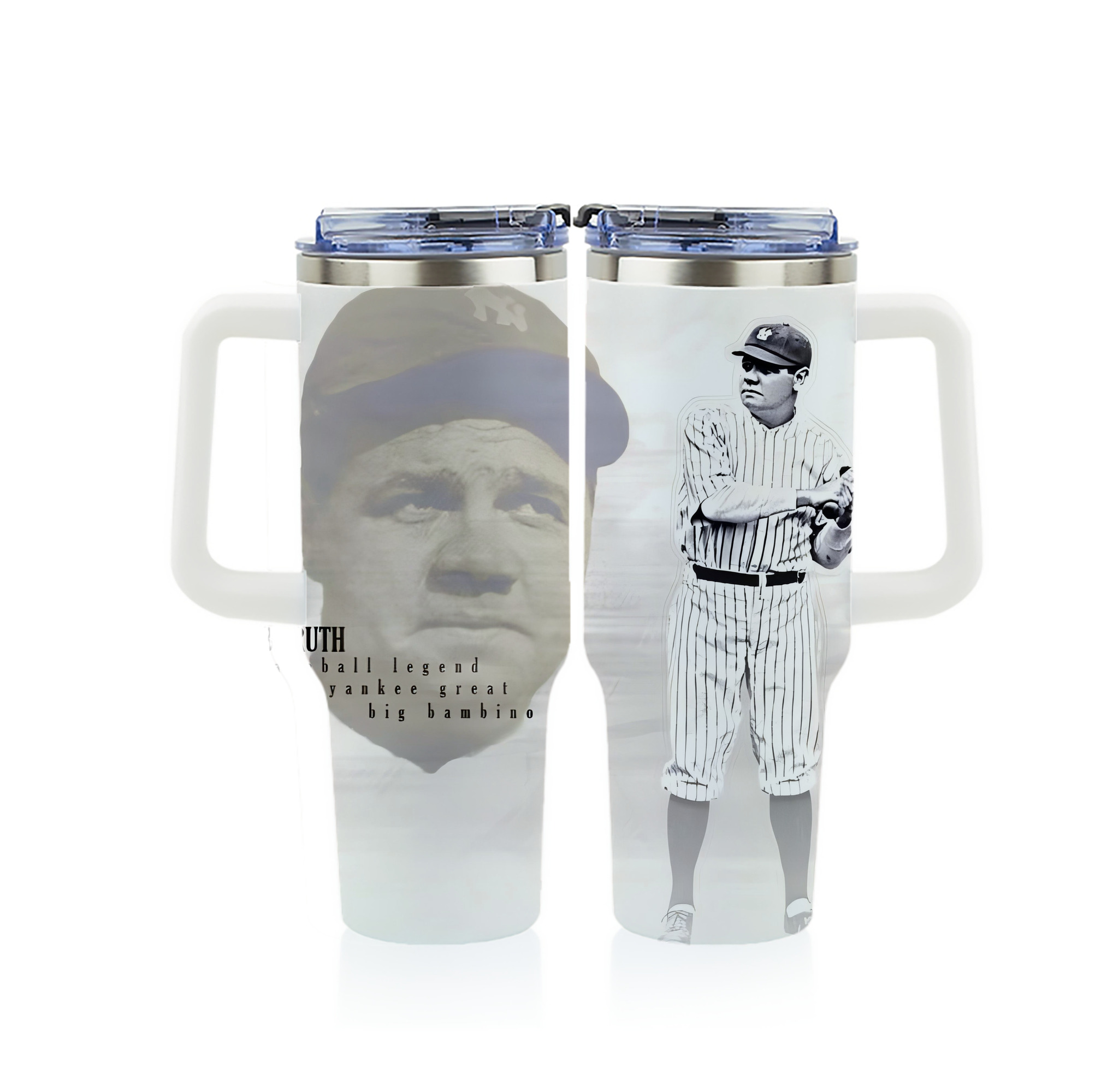 Babe Ruth 25 40oz Full Wrap Car Tumbler – Durable Stainless Steel Travel Mug With Vibrant UV Print – Double Wall Insulated, Fits Most Car Cup Holders