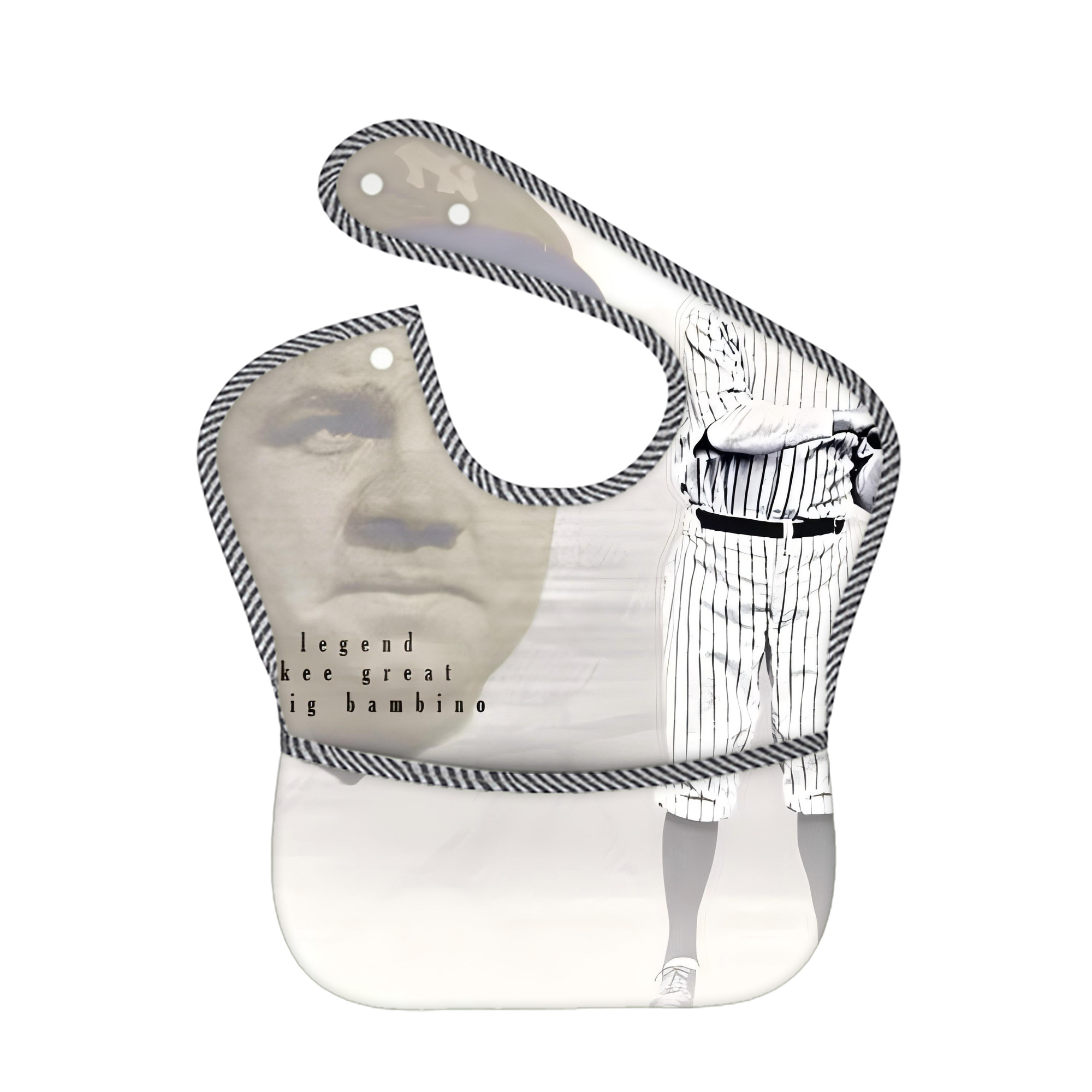 Babe Ruth 25 Adjustable Waterproof Toddler Bib – Full-Print Durable Polyester – Foldable Crumb Pocket – Easy Snap Closure – Soft