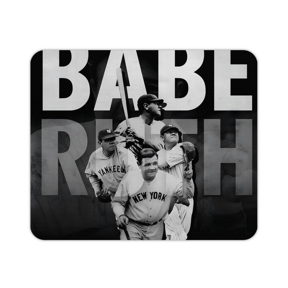 Babe Ruth 22 Durable Rubber Mouse Pad With Stitched Edges, Waterproof, Non-Slip Surface, Ultra-Thin Design For Gaming, Office