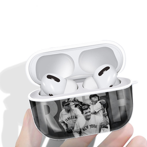 Babe Ruth 22 AirPods Pro Hard Case White With Keychain, Durable Flexible PC, Precise Cutouts, Anti-Fingerprint, Yellowing & Scratch Resistant, Full Protection, Washable