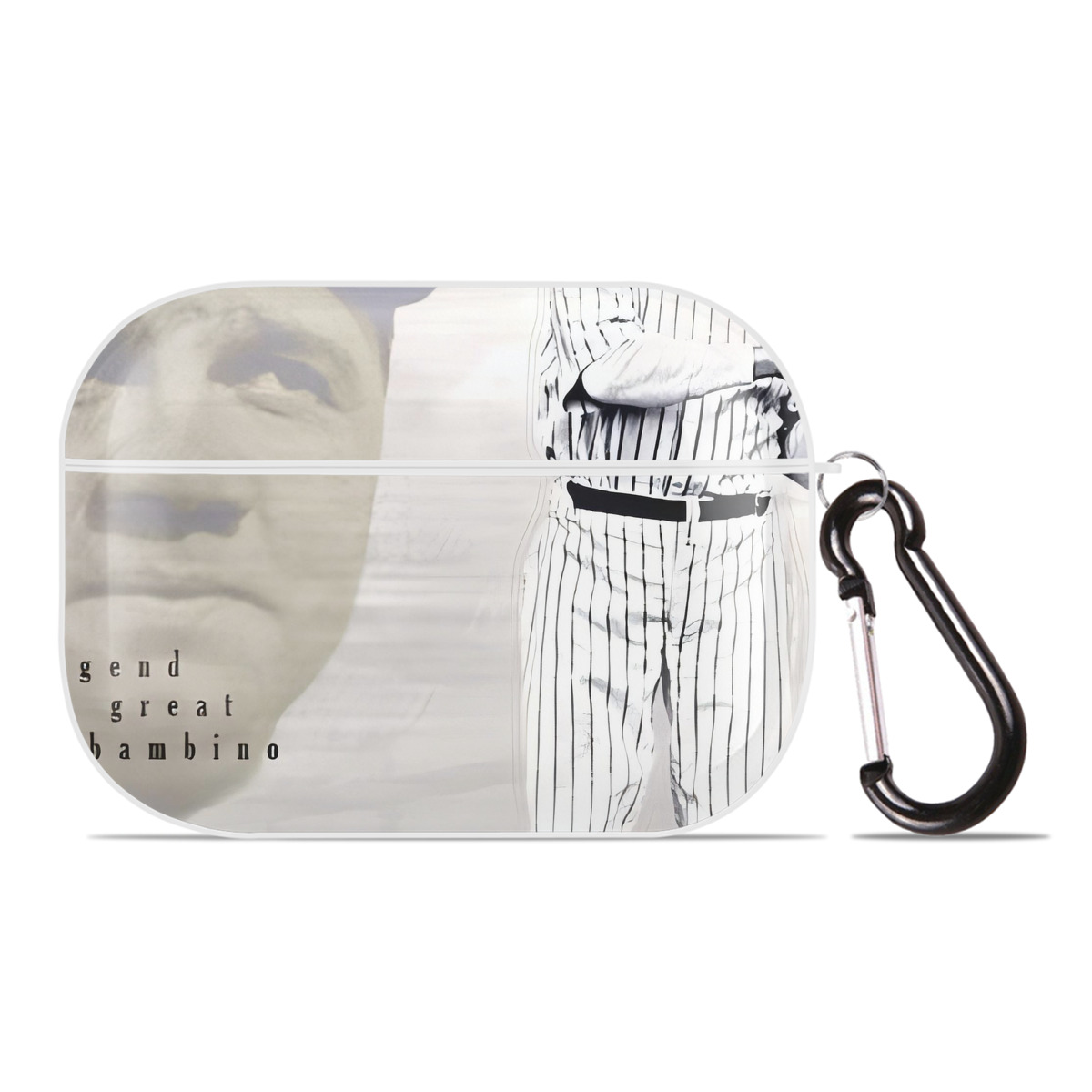 Babe Ruth 25 AirPods Pro Hard Case White With Keychain, Durable Flexible PC, Precise Cutouts, Anti-Fingerprint, Yellowing & Scratch Resistant, Full Protection, Washable
