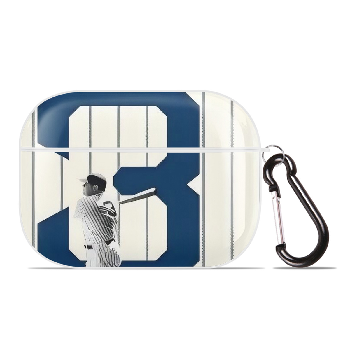 Babe Ruth 26 AirPods Pro Hard Case White With Keychain, Durable Flexible PC, Precise Cutouts, Anti-Fingerprint, Yellowing & Scratch Resistant, Full Protection, Washable